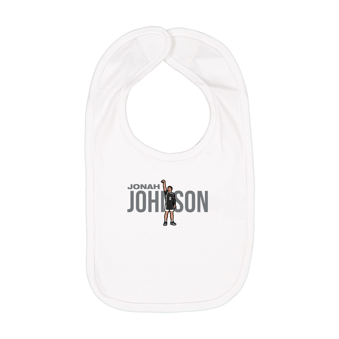 Infant Bib — Player Name in White