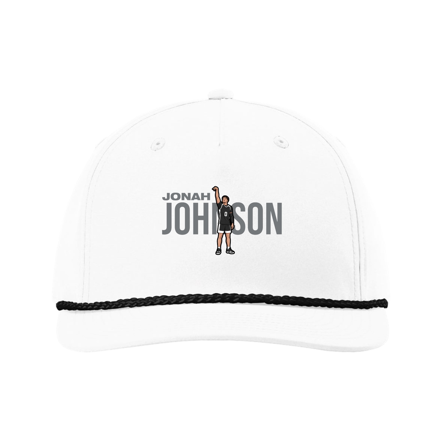 Five-Panel Classic Rope Cap — Player Name in White
