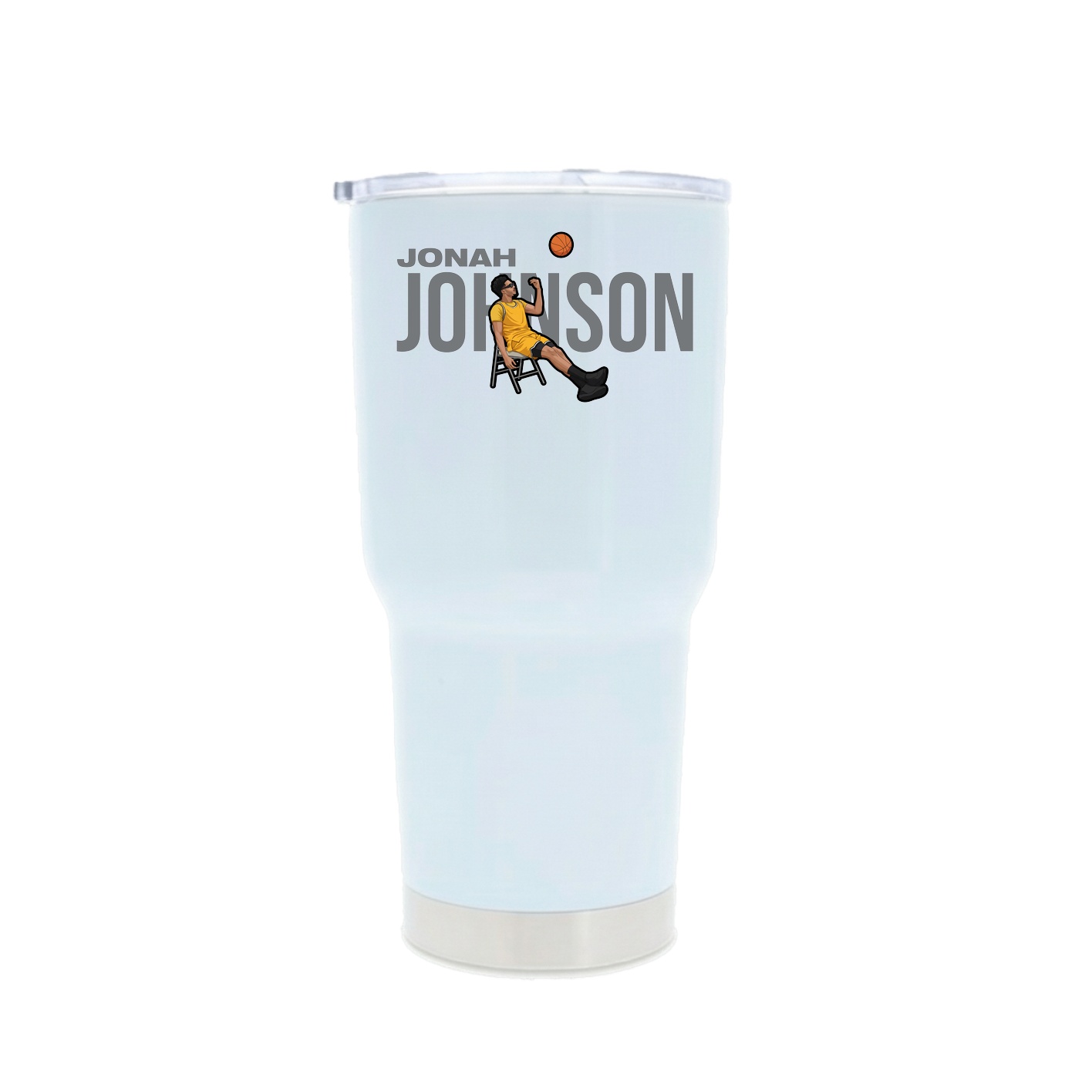 30oz Stainless Steel Tumbler — Player Name in White