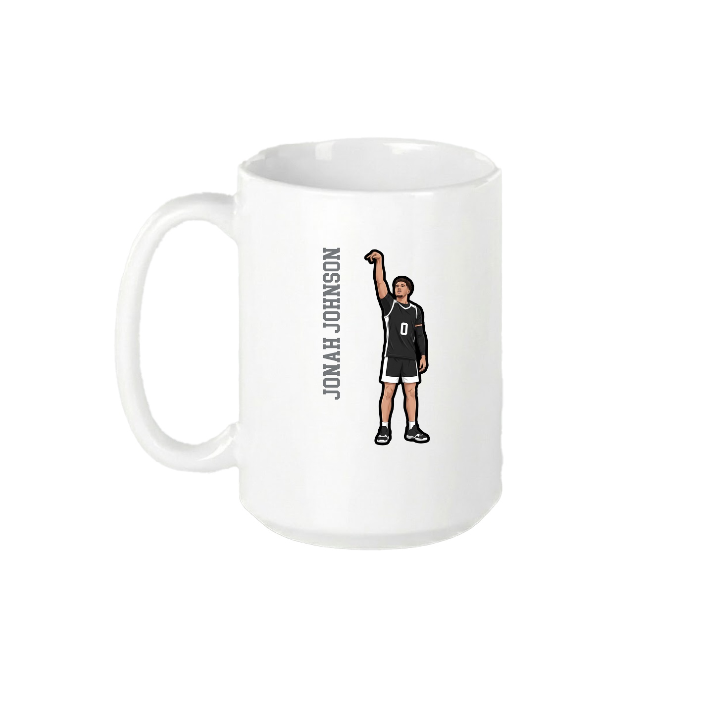 15oz Coffee Mug — Name Vertical in White