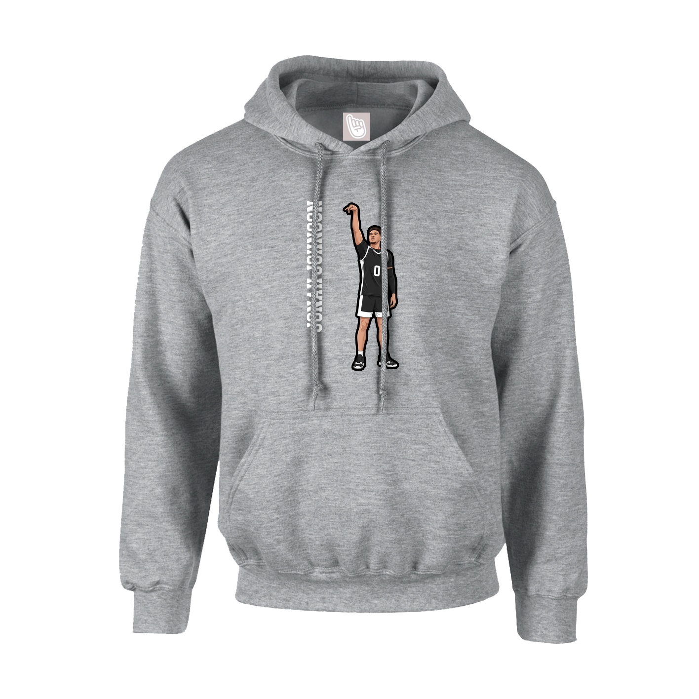 Hoodie — Name Vertical in Grey