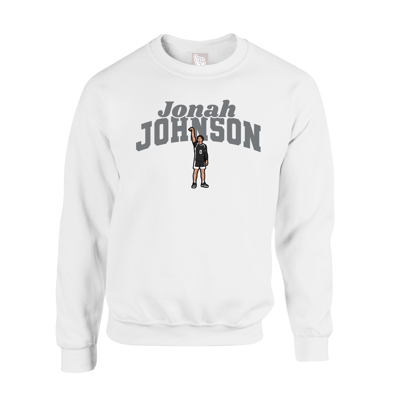 Fleece Crew — Signature Arch in White