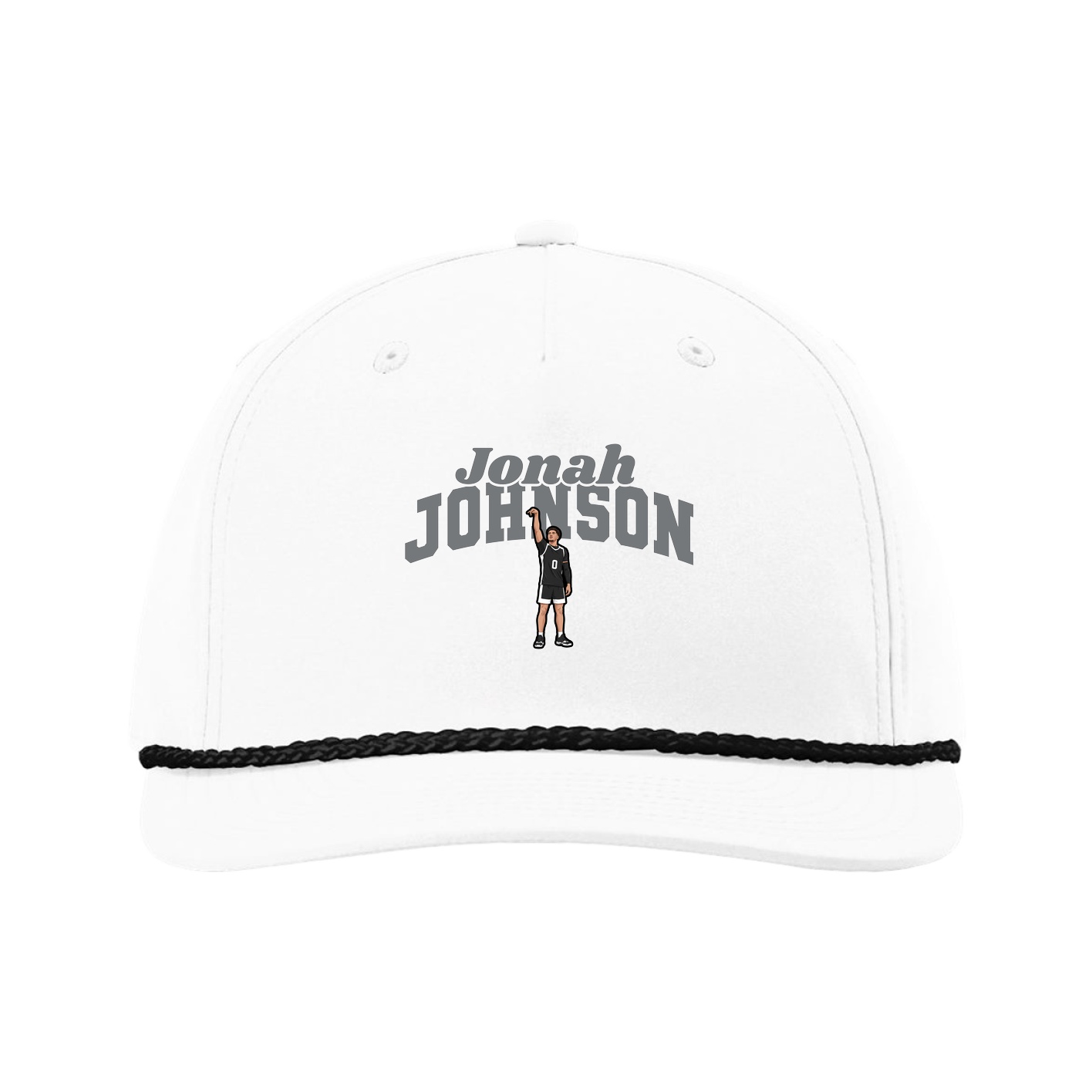 Five-Panel Classic Rope Cap — Signature Arch in White