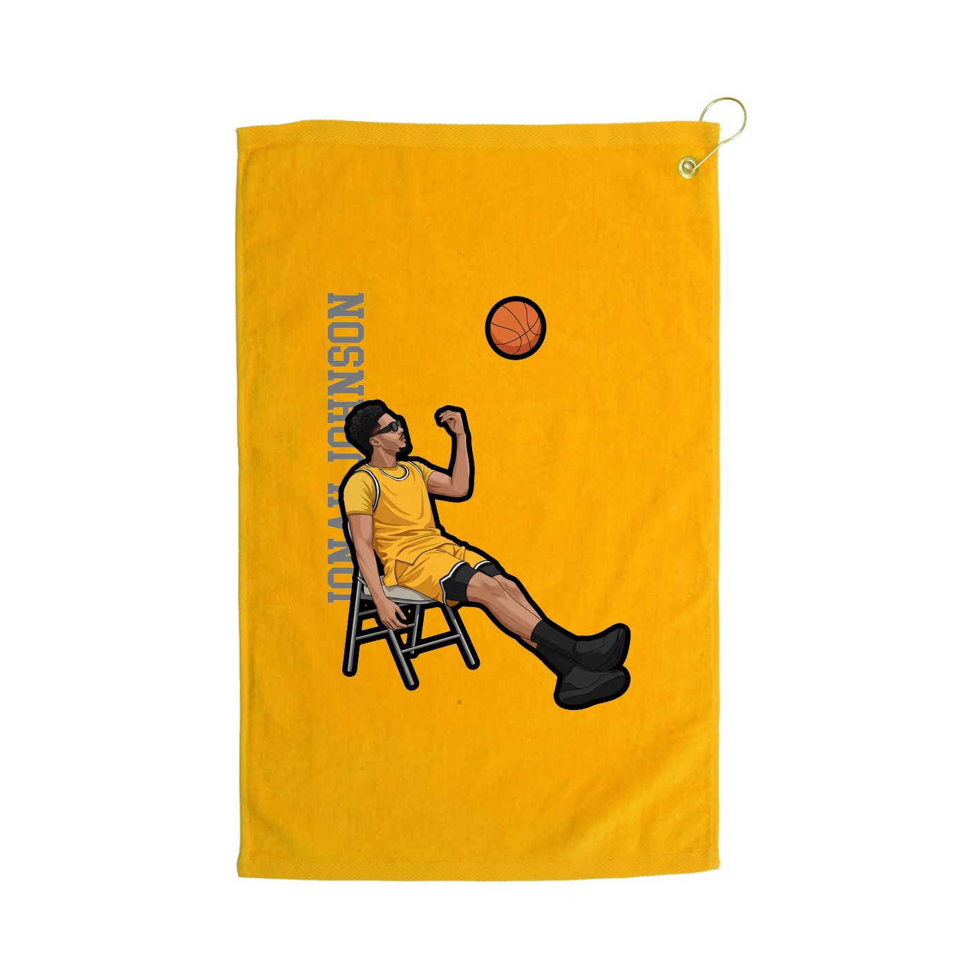 Golf Towel — Name Vertical in Gold