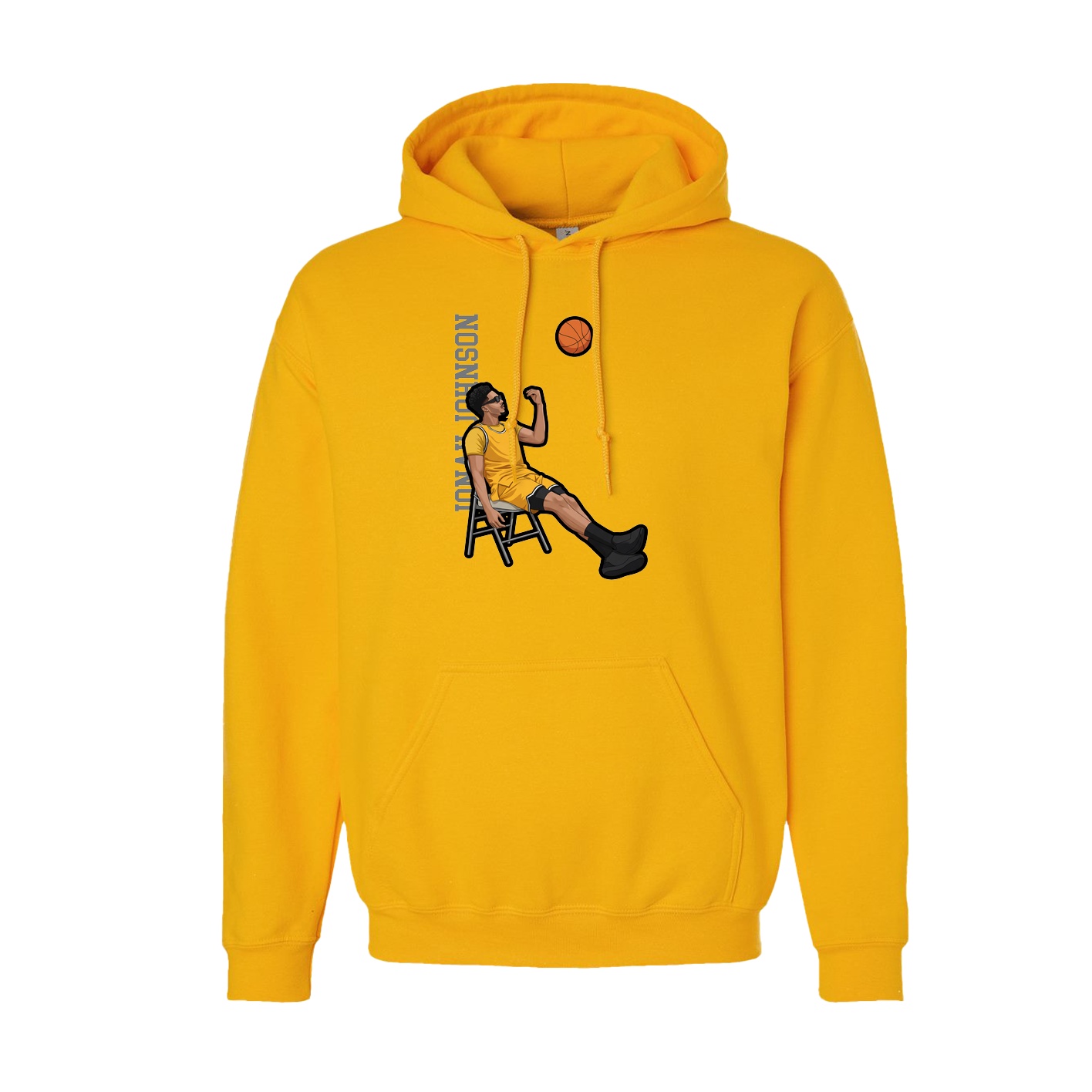 Youth Hoodie — Name Vertical in Gold