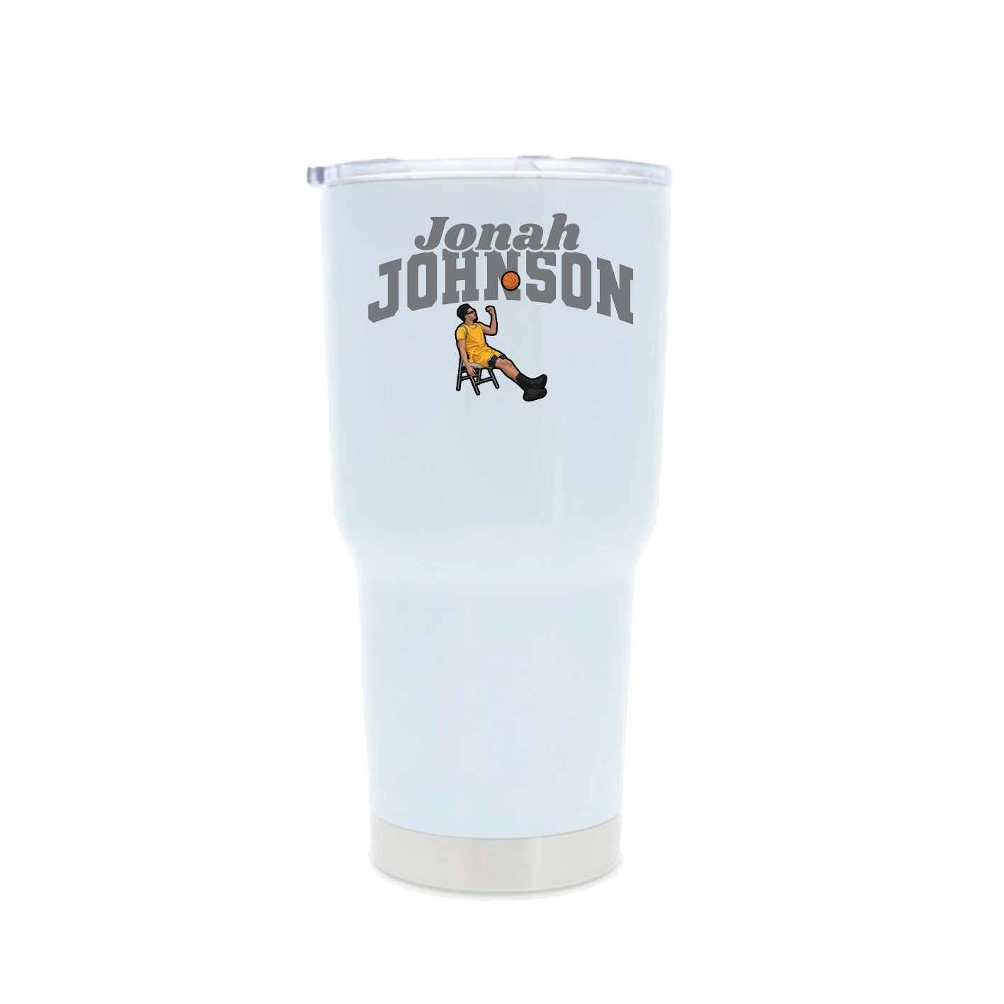 30oz Stainless Steel Tumbler — Signature Arch in White