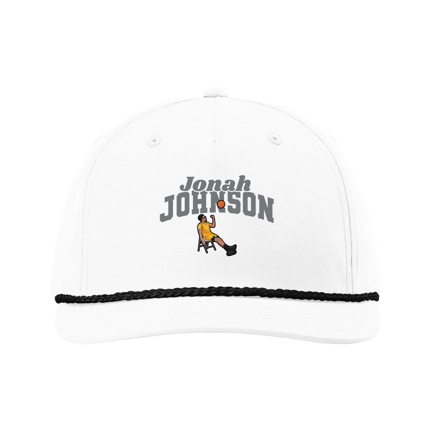 Five-Panel Classic Rope Cap — Signature Arch in White