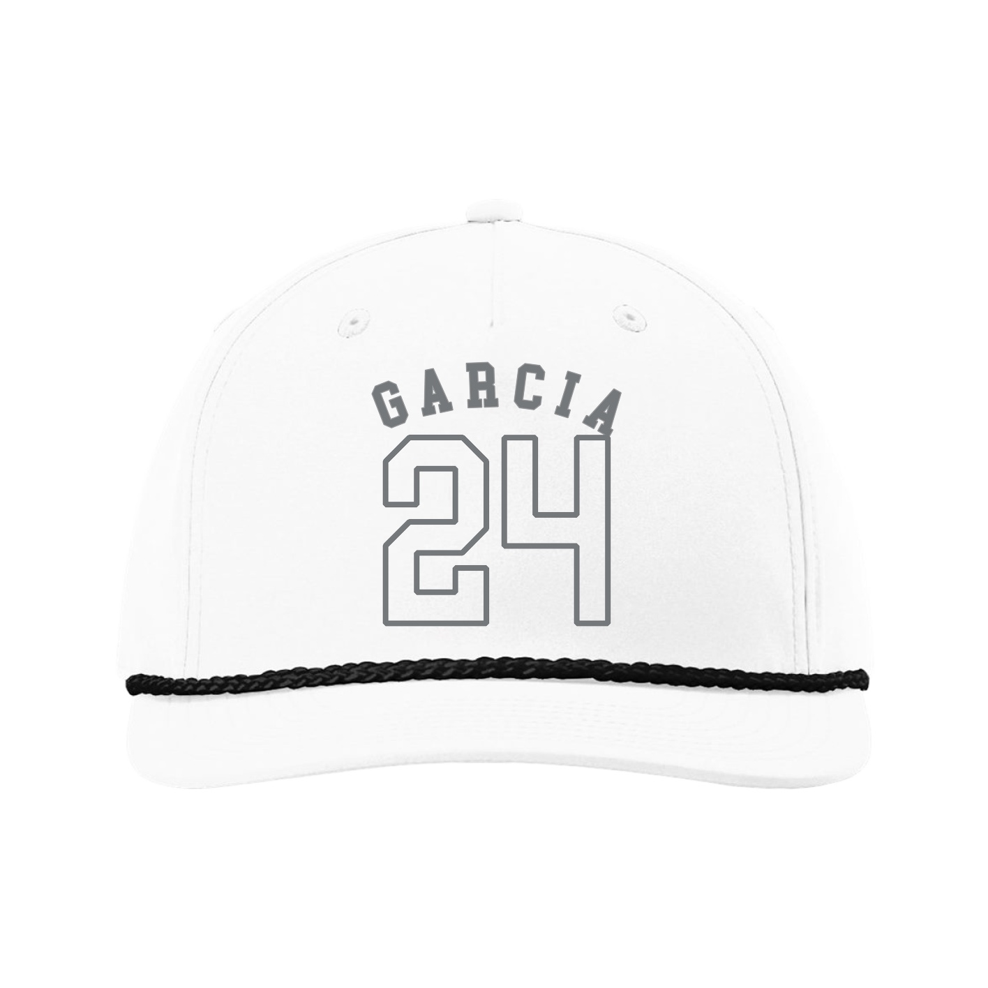 Five-Panel Classic Rope Cap — Shirsey Arch in White