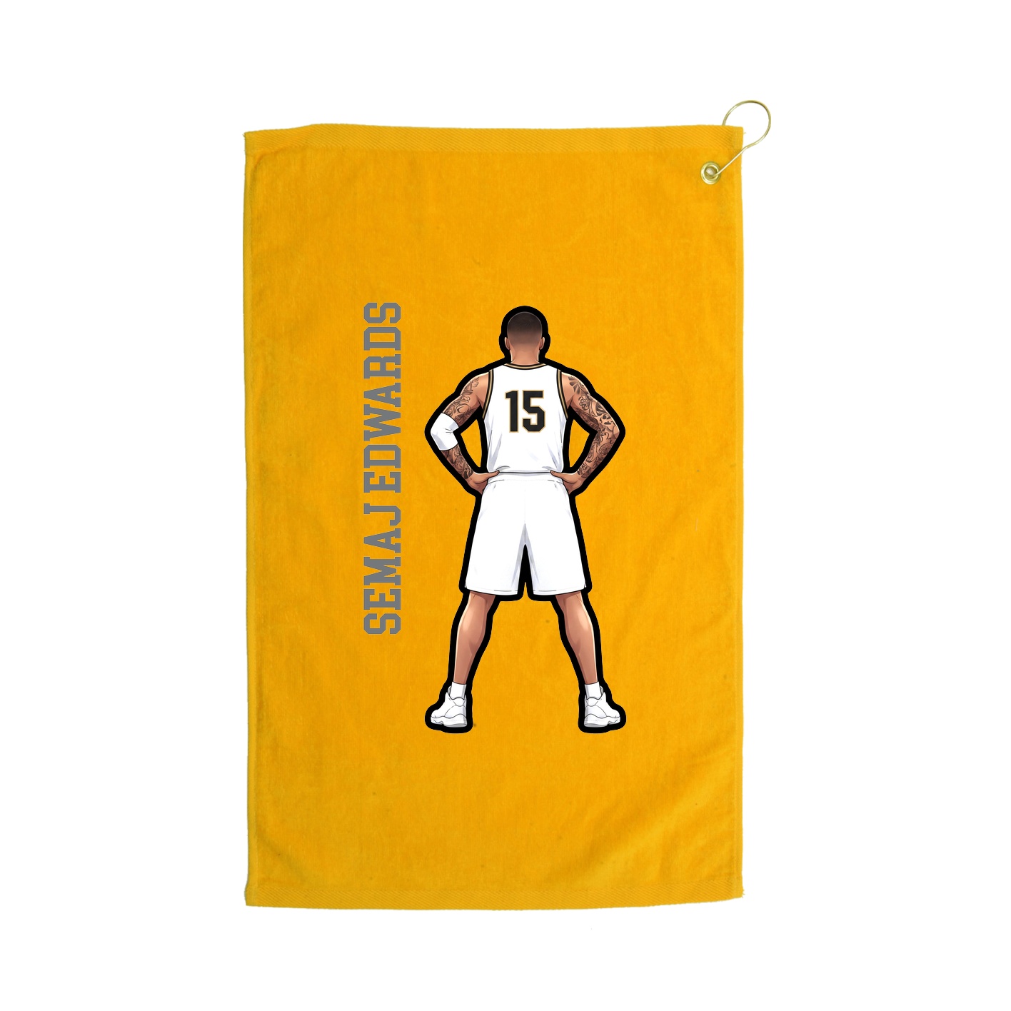 Golf Towel — Name Vertical in Gold