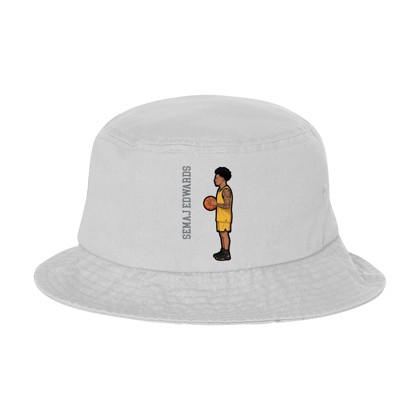 Bucket Cap — Name Vertical in White