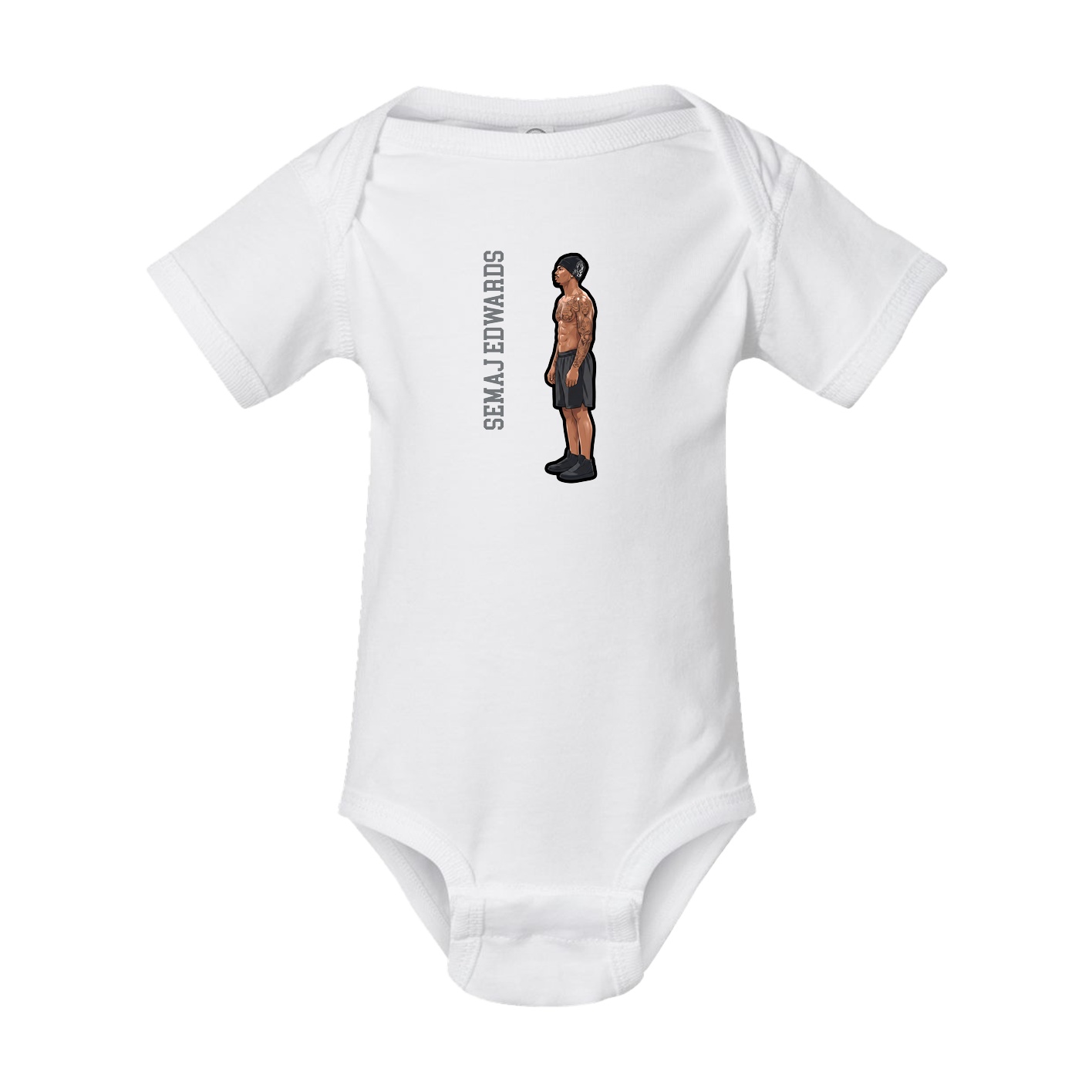 Baby Onesie — Name Vertical in White
