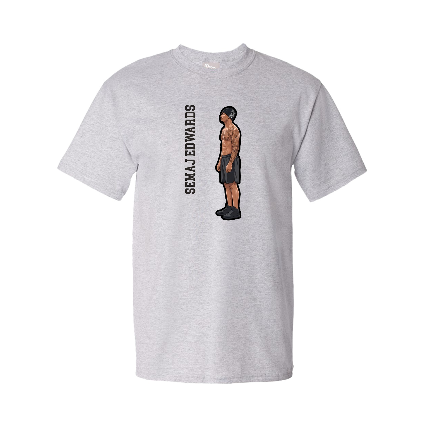 Youth Tee — Name Vertical in Grey