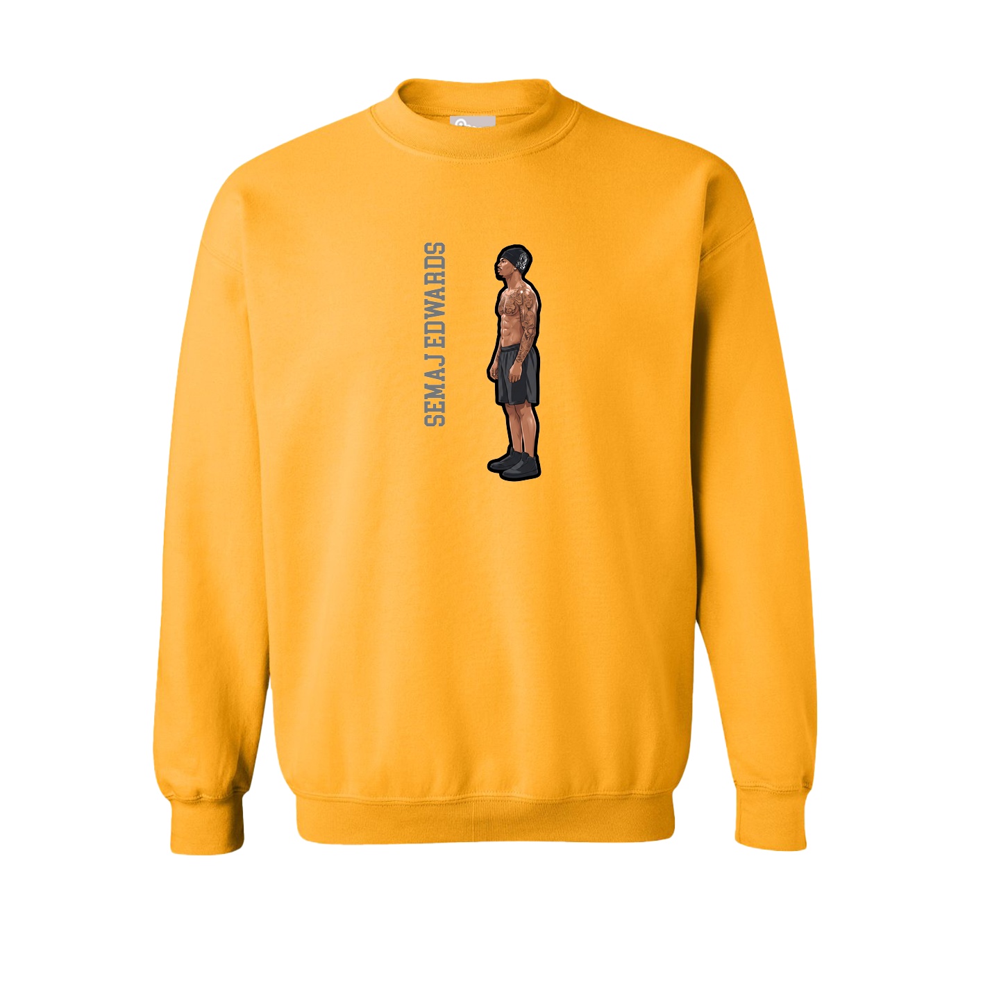 Fleece Crew — Name Vertical in Gold