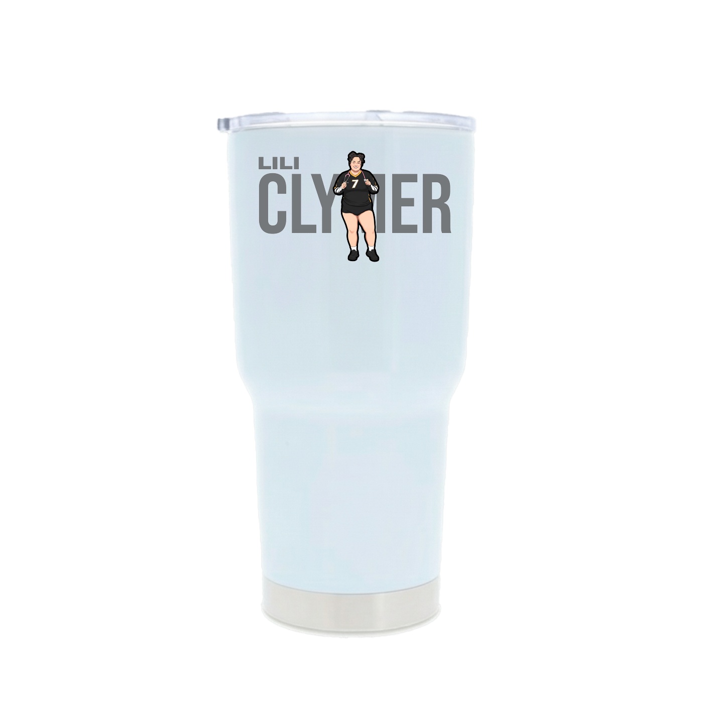30oz Stainless Steel Tumbler — Player Name in White