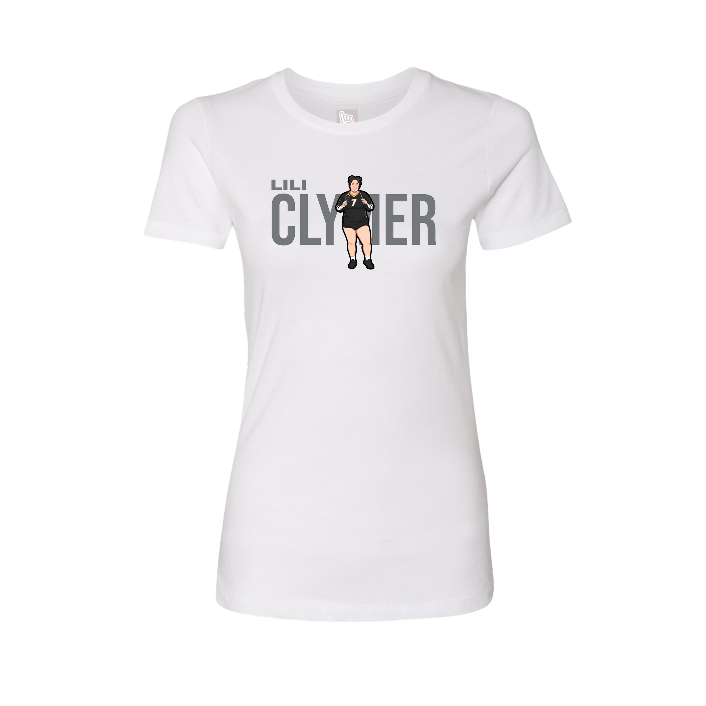 Fitted Women's Tee — Player Name in White