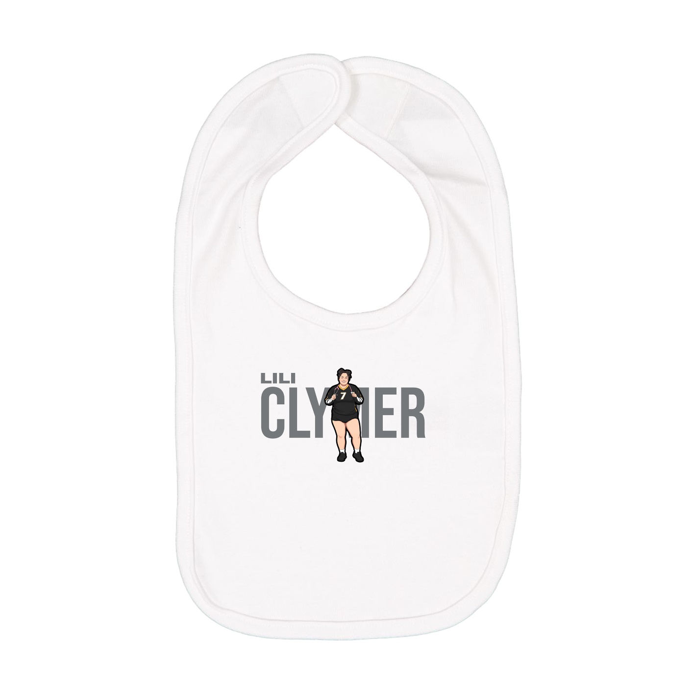 Infant Bib — Player Name in White