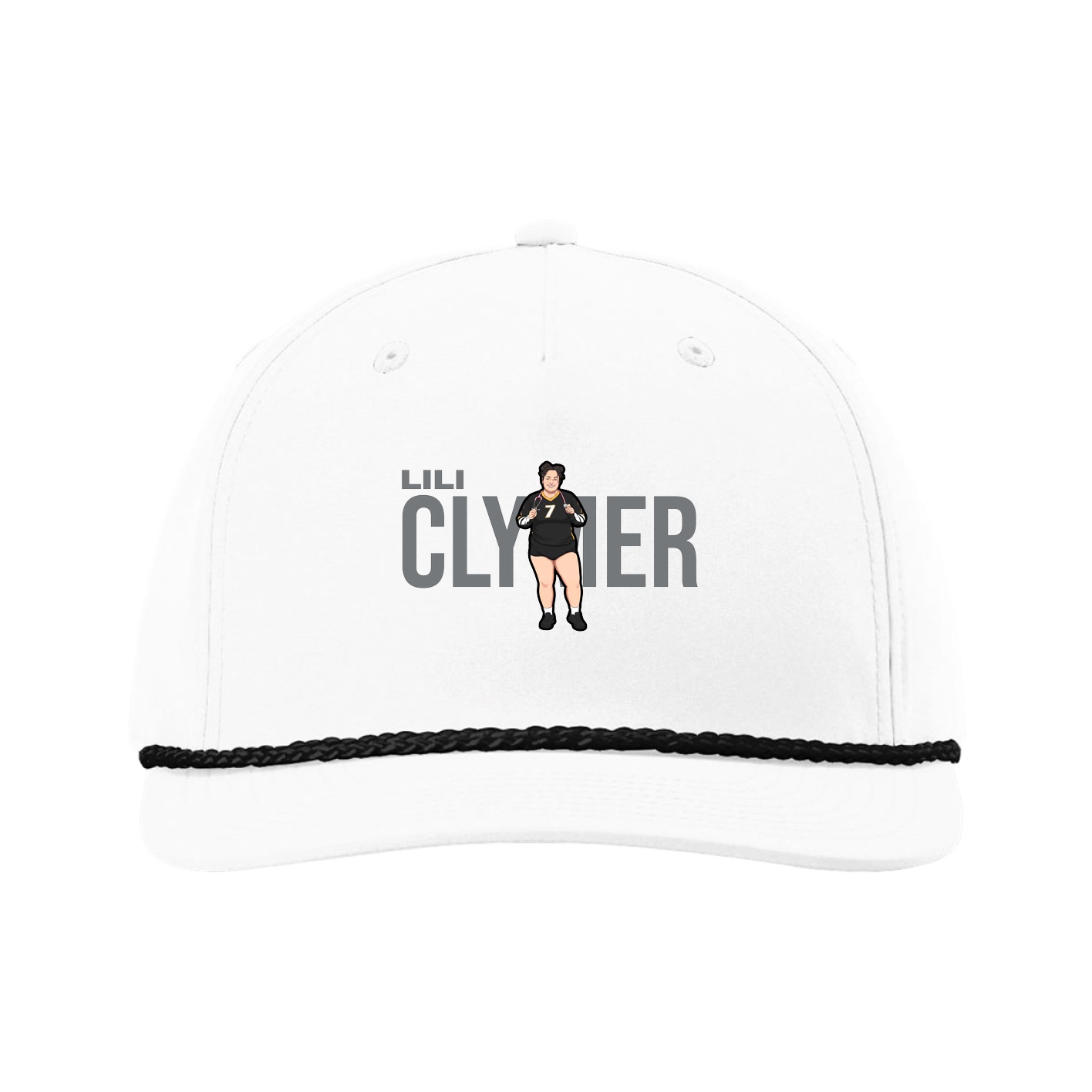 Five-Panel Classic Rope Cap — Player Name in White