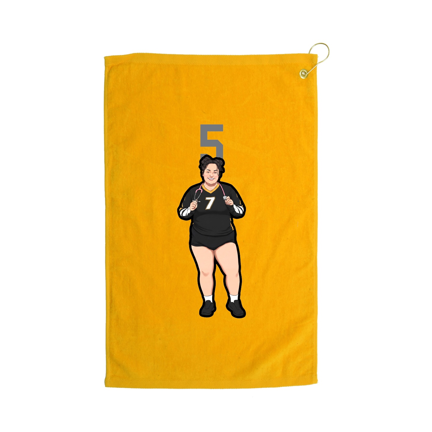 Golf Towel — Number Top in Gold