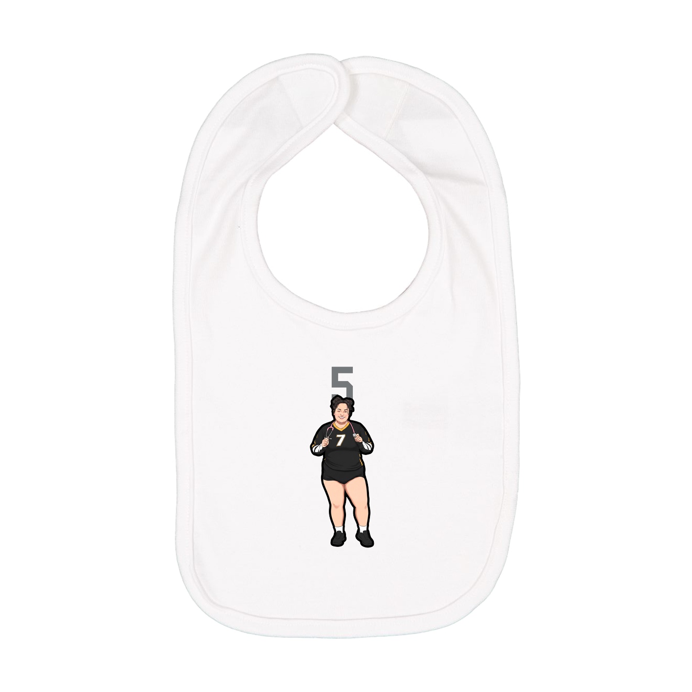 Infant Bib — Number Top in White