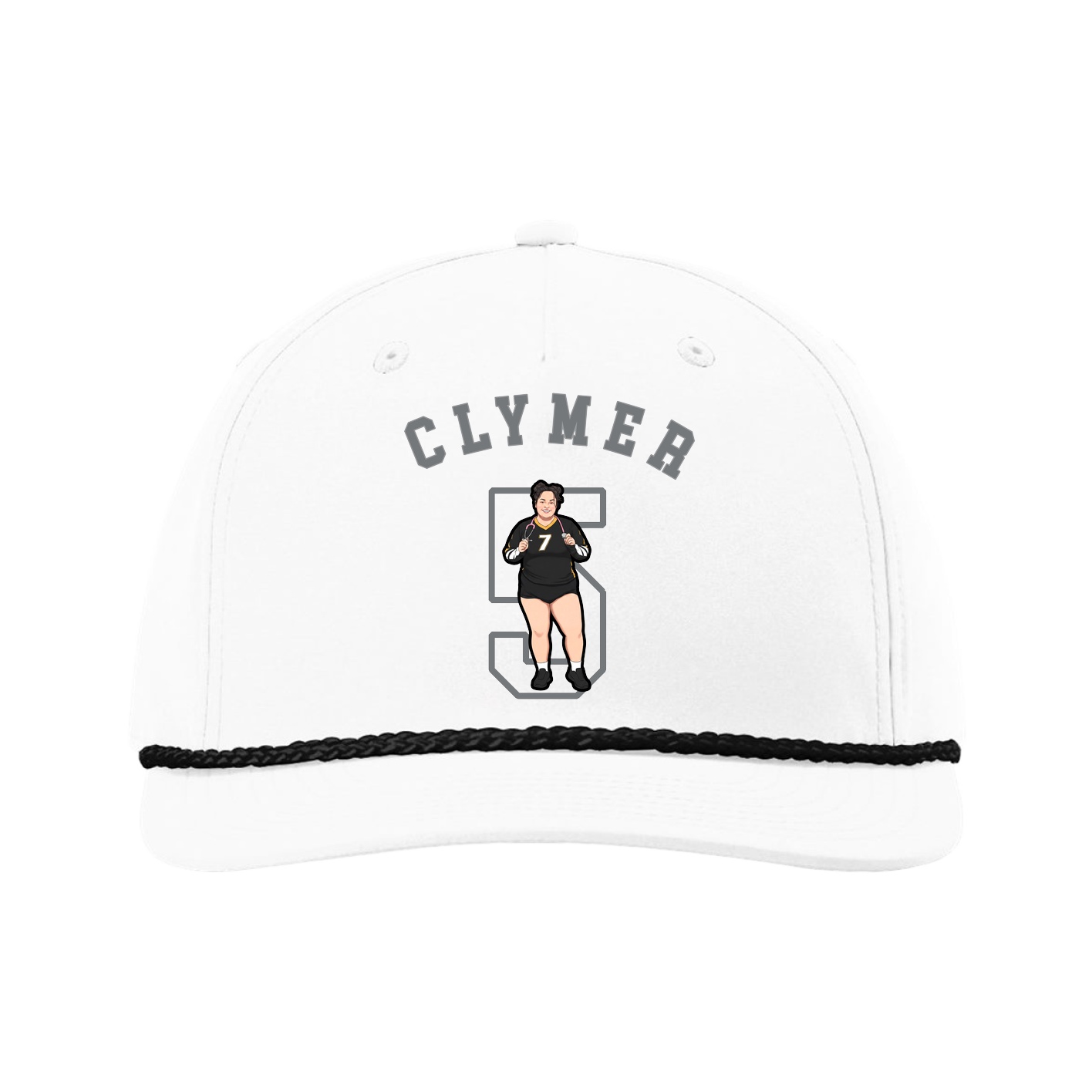 Five-Panel Classic Rope Cap — Shirsey Arch in White