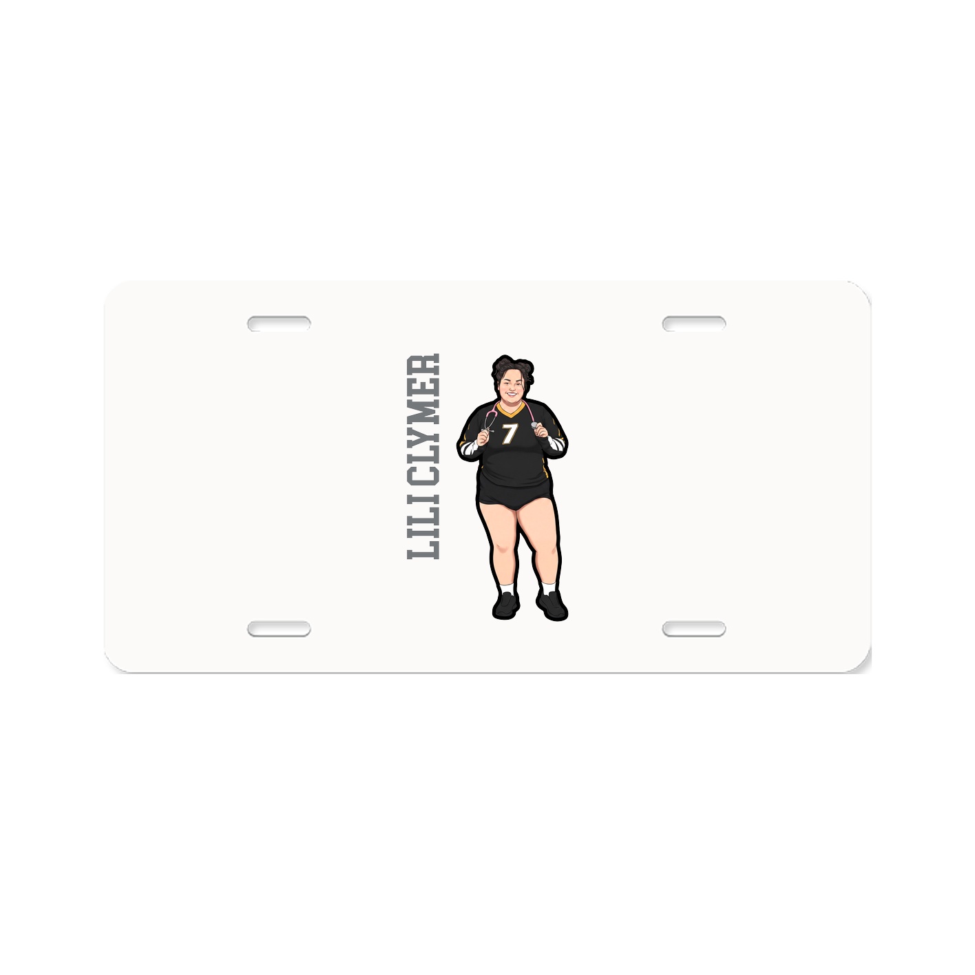 License Plate — Name Vertical in Classic