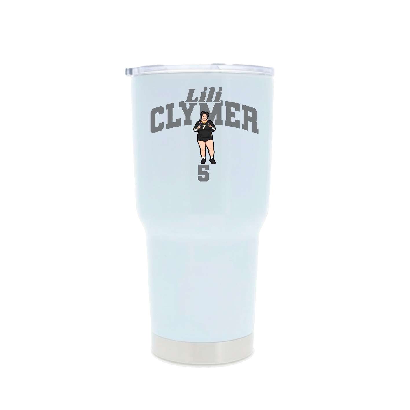 30oz Stainless Steel Tumbler — Signature Arch in White