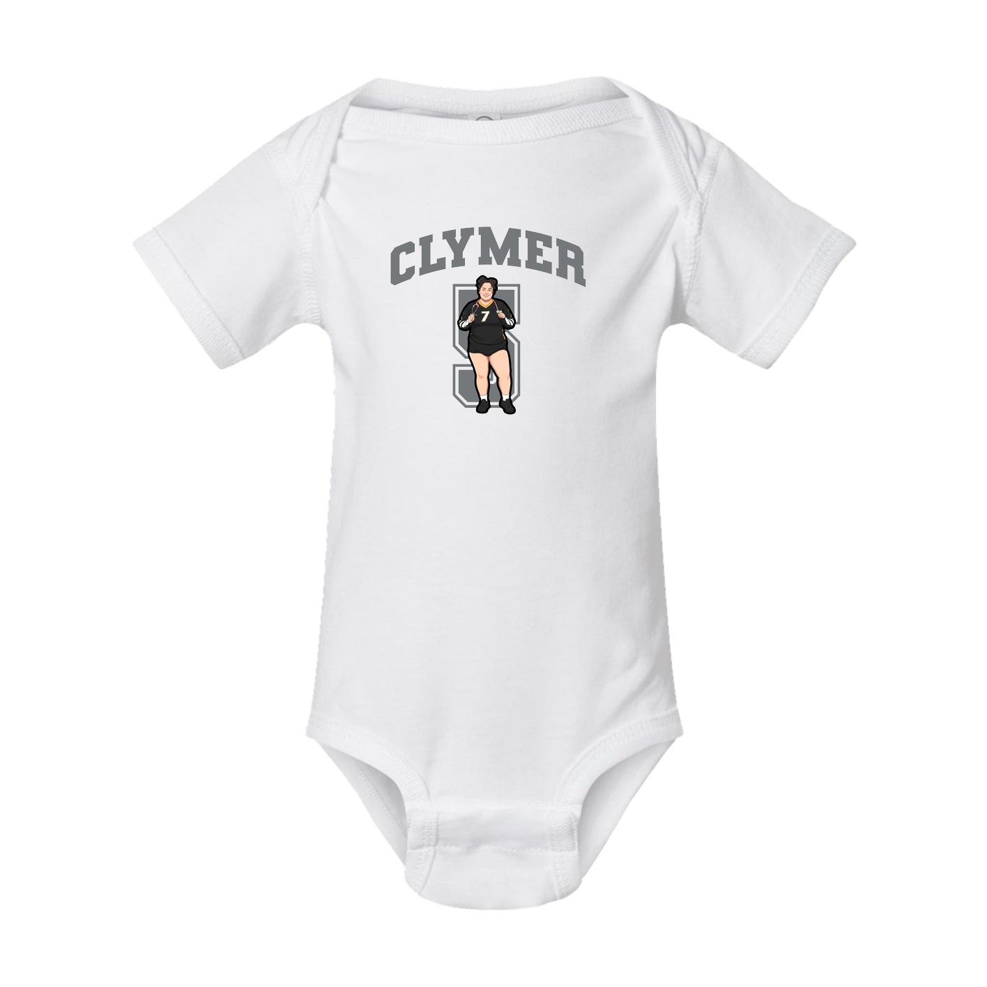 Baby Onesie — Number in White