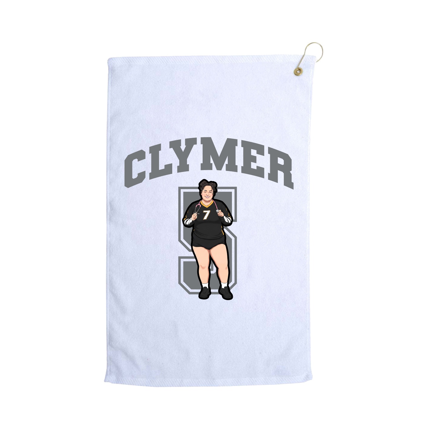 Golf Towel — Number in White