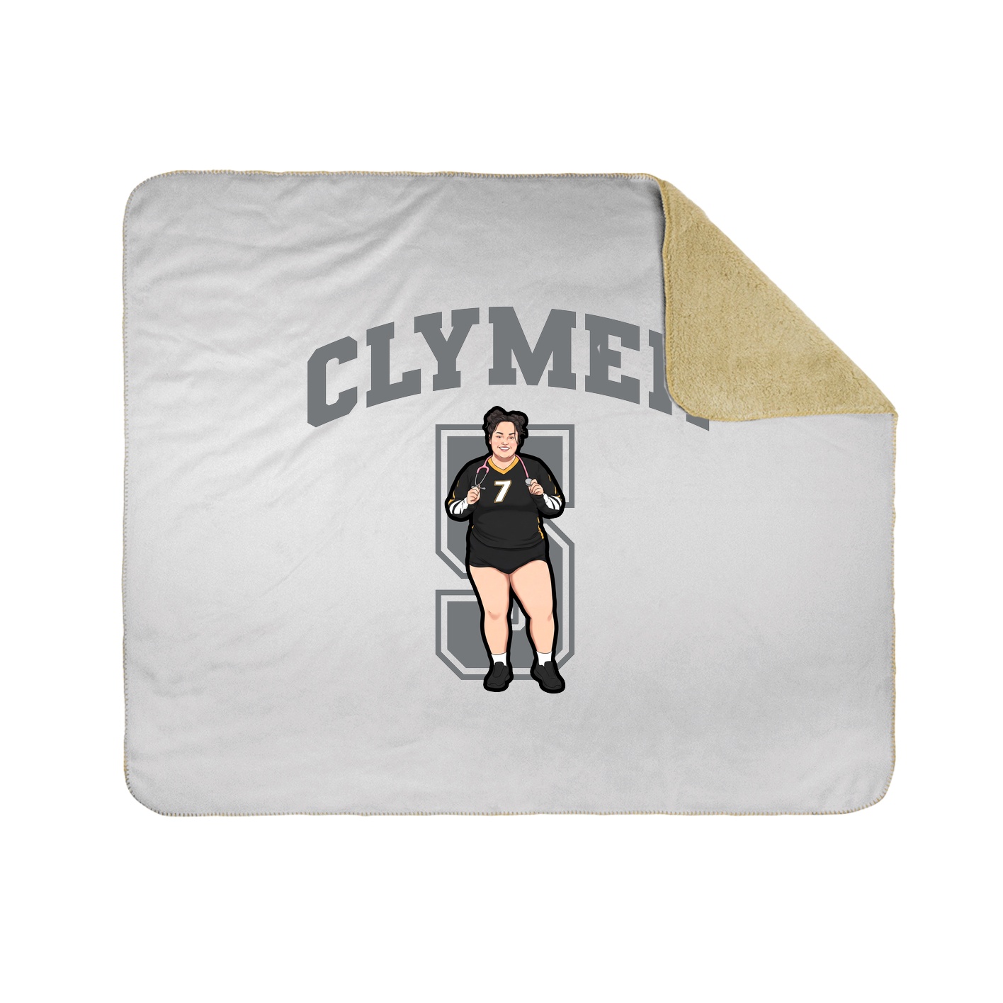 Throw Blanket — Number in White