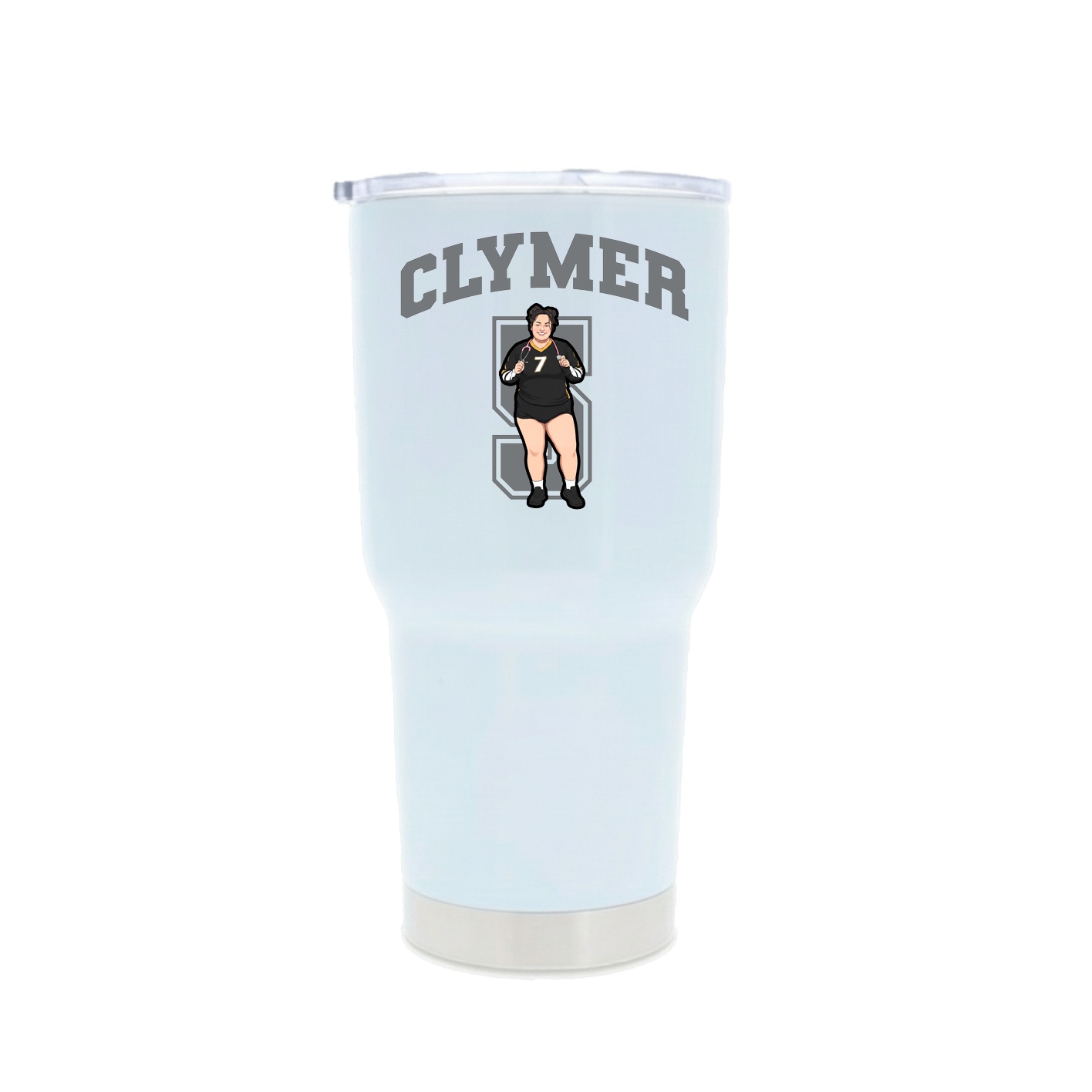 30oz Stainless Steel Tumbler — Number in White
