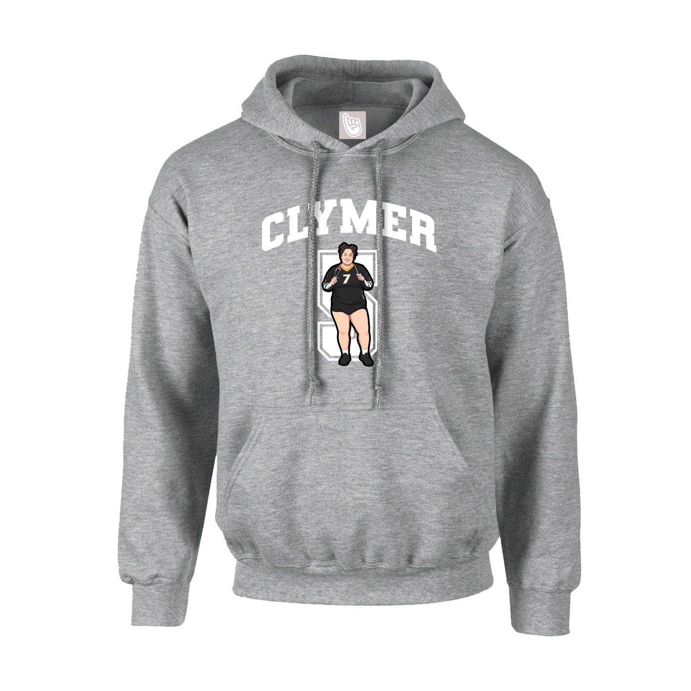 Youth Hoodie — Number in Grey