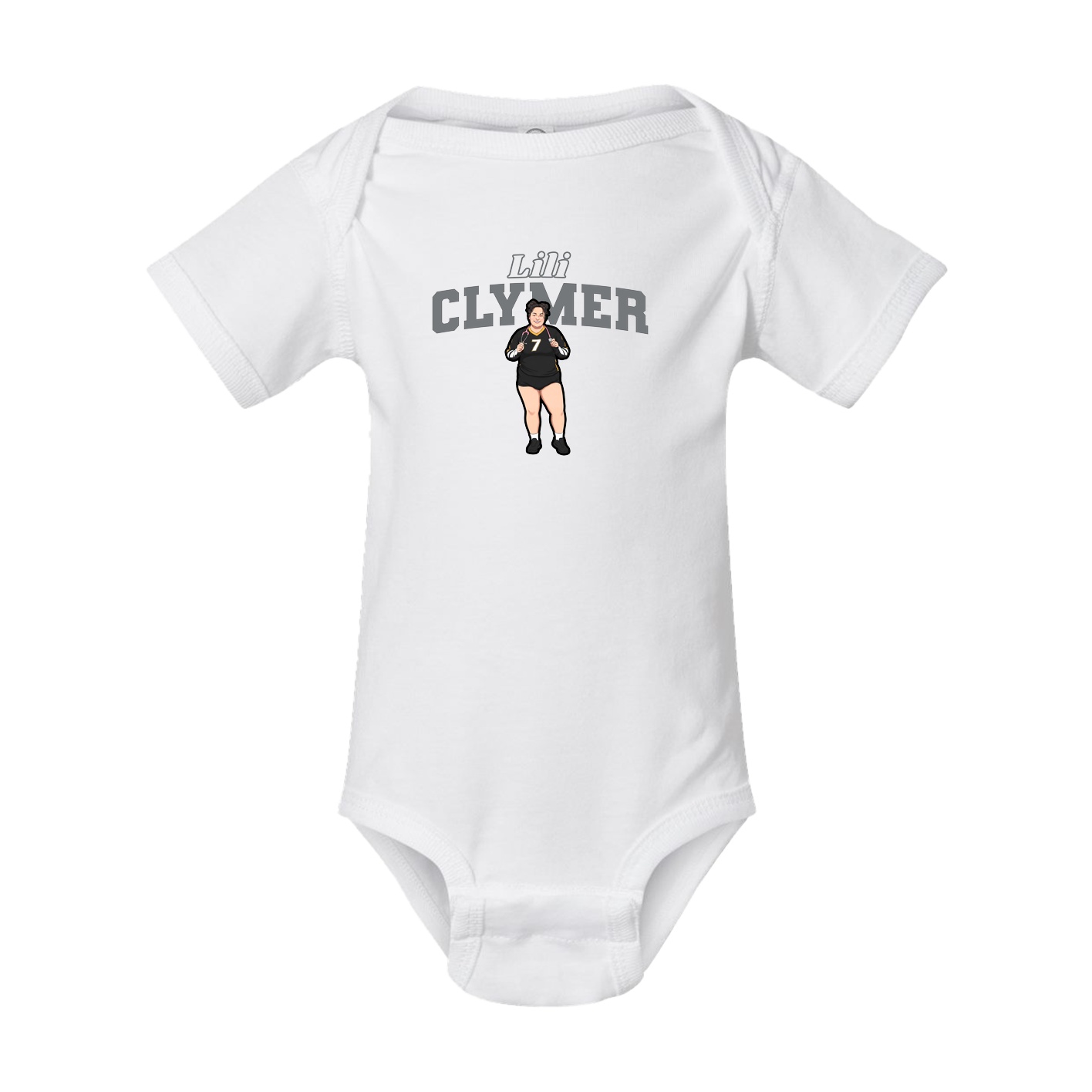 Baby Onesie — Name Arch in White
