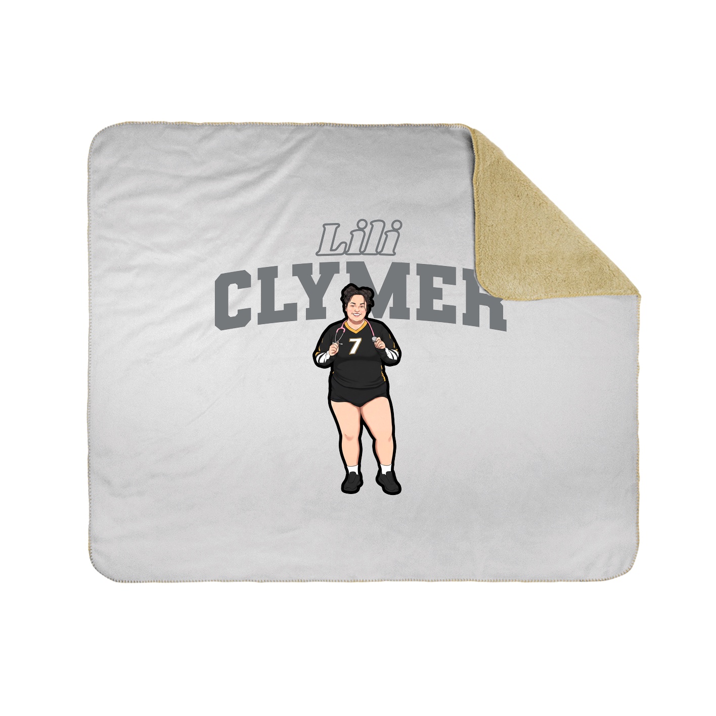 Throw Blanket — Name Arch in White