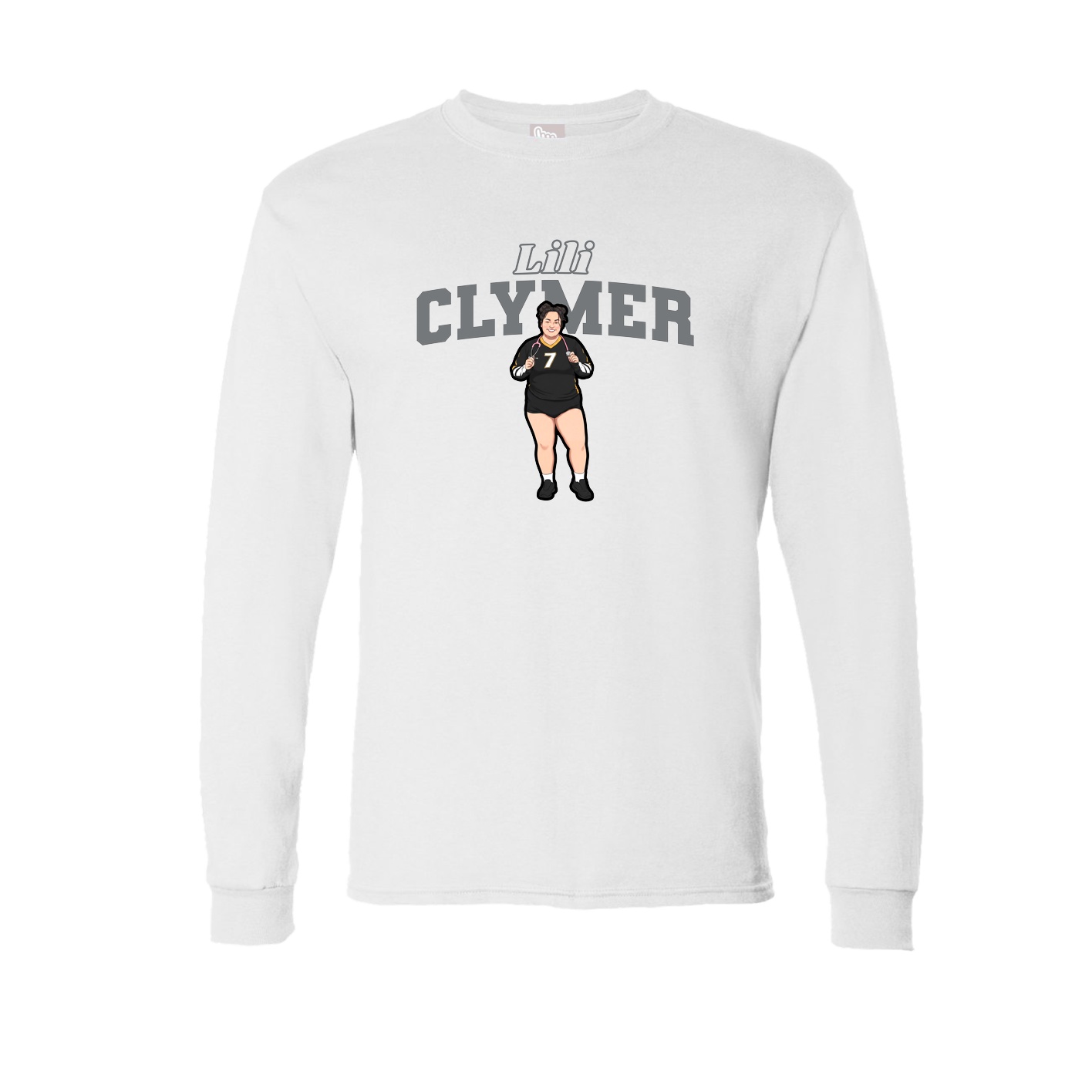 Long Sleeve Tee — Name Arch in White