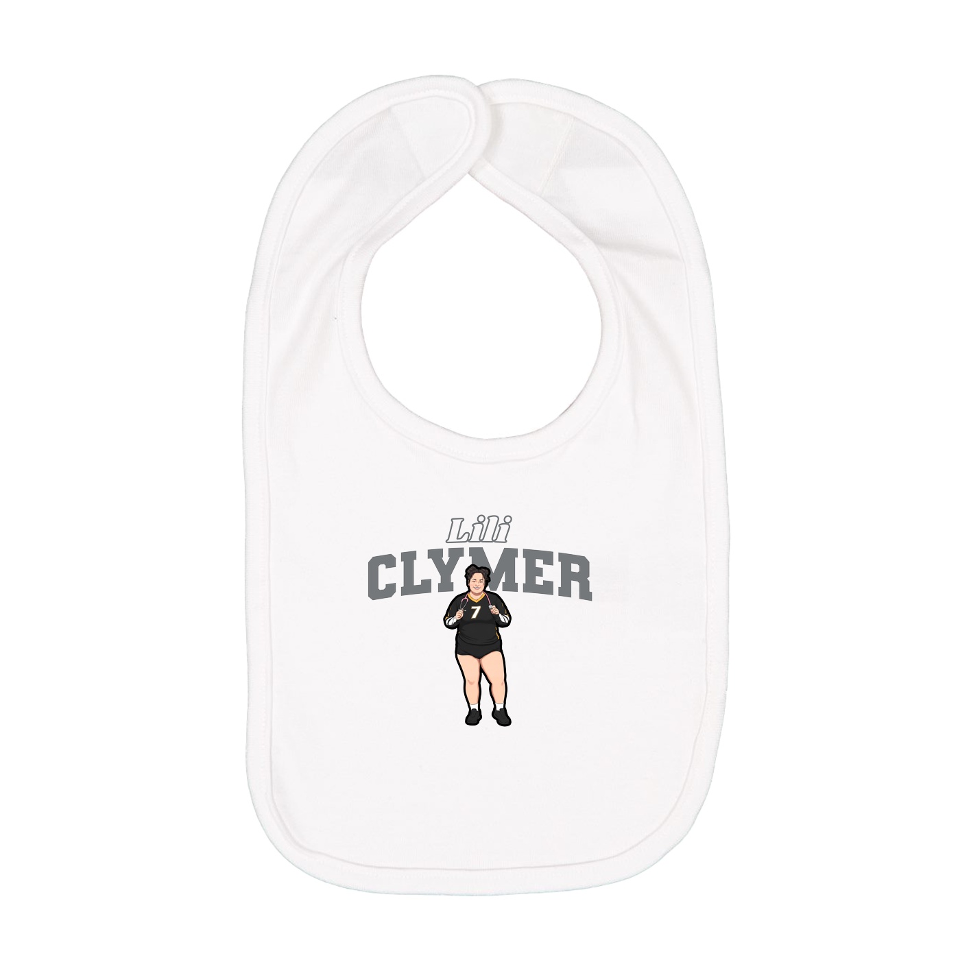 Infant Bib — Name Arch in White