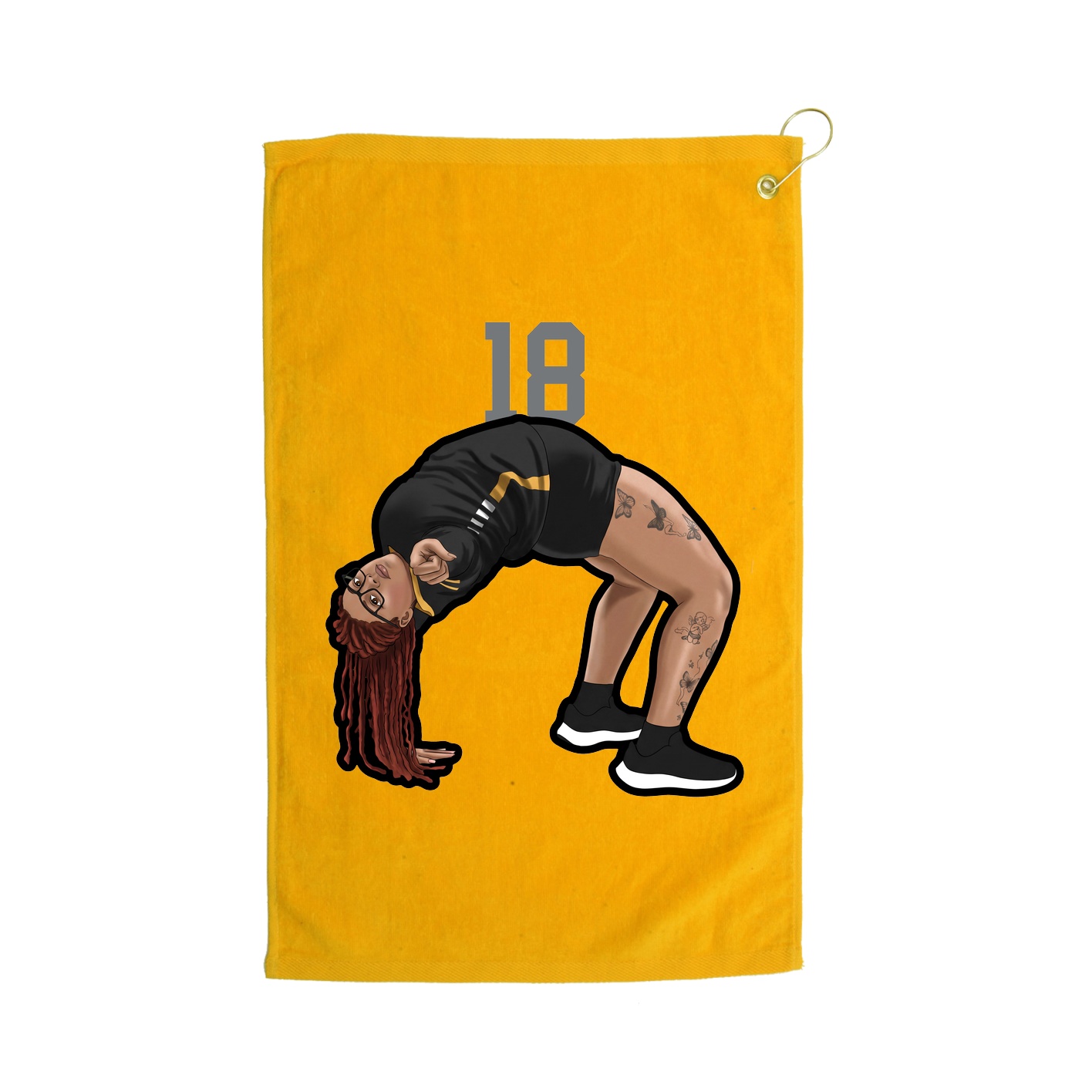Golf Towel — Number Top in Gold