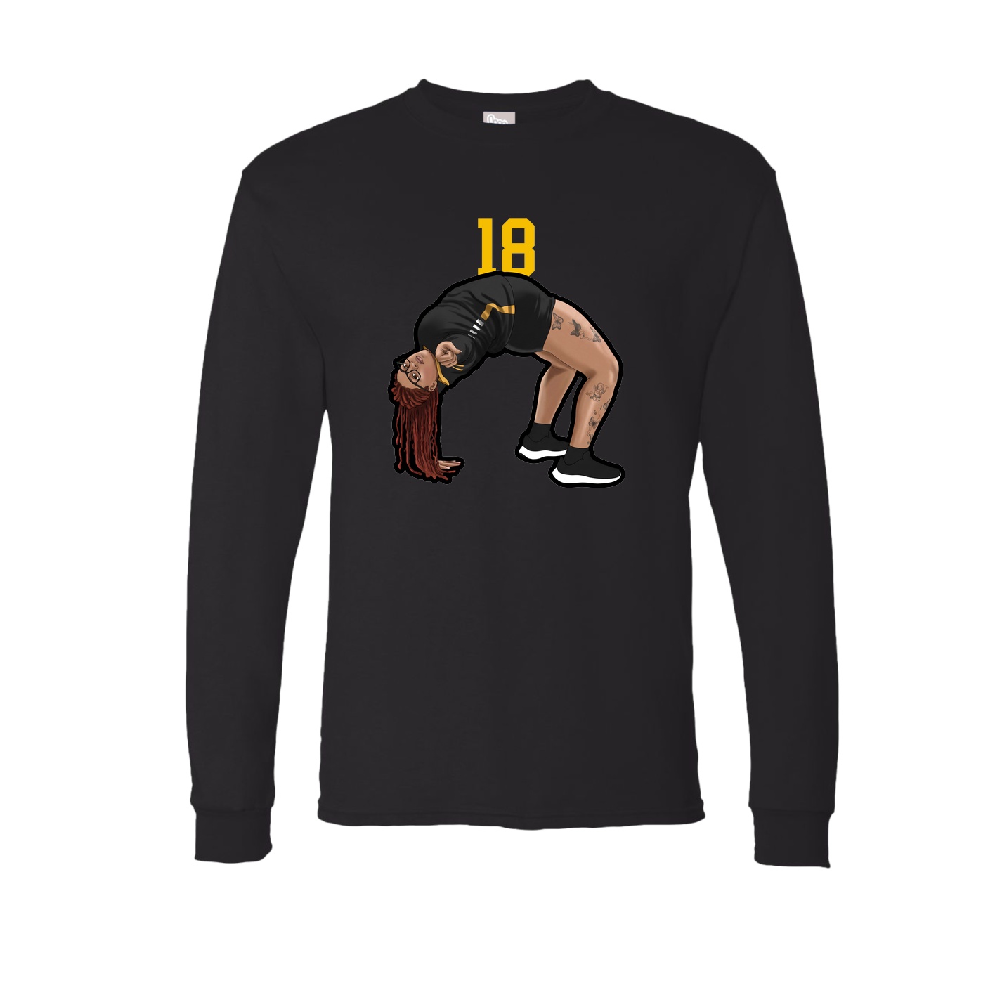 Long Sleeve Tee — Number Top in Black