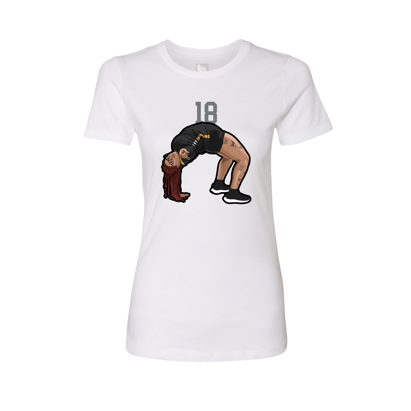 Fitted Women's Tee — Number Top in White