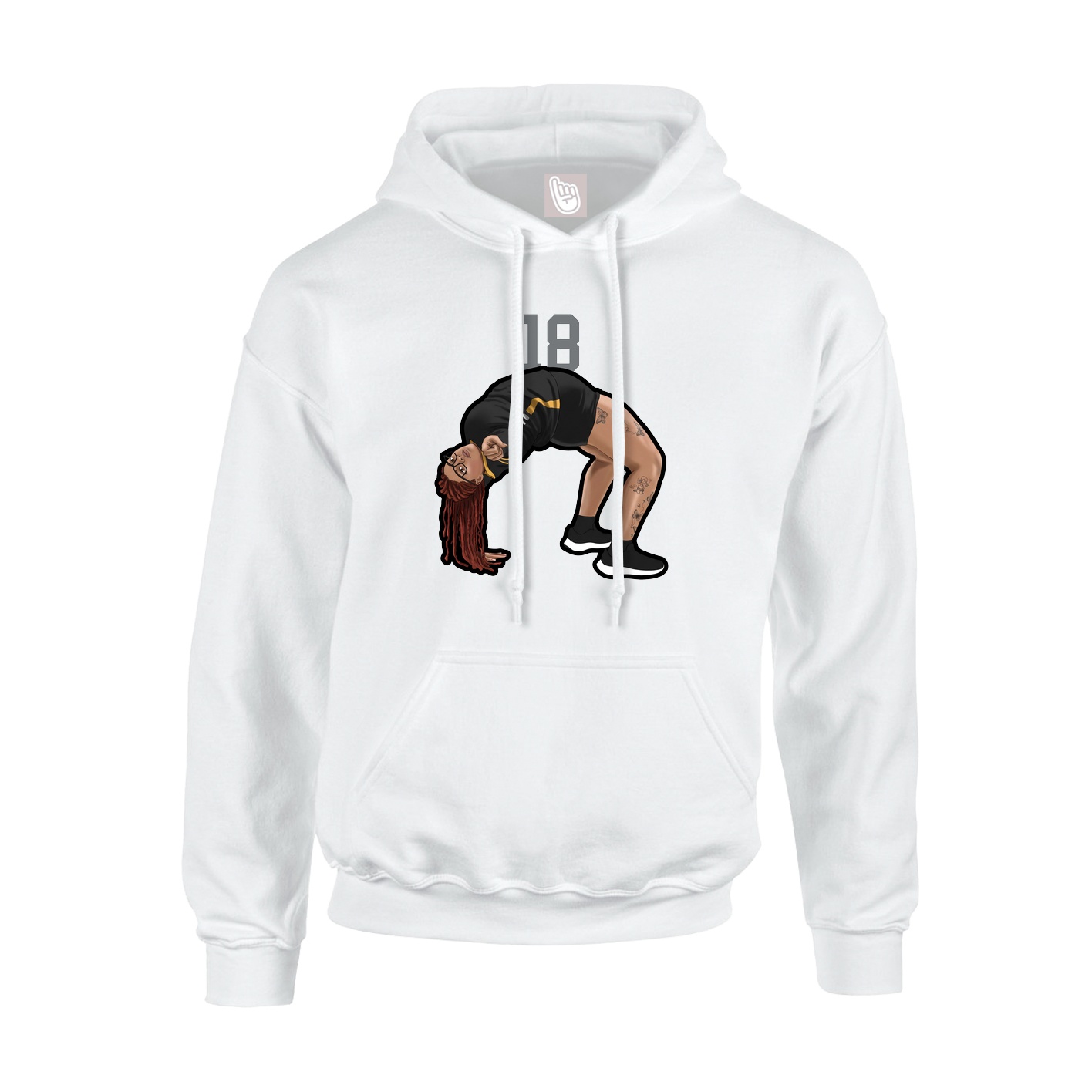 Youth Hoodie — Number Top in White