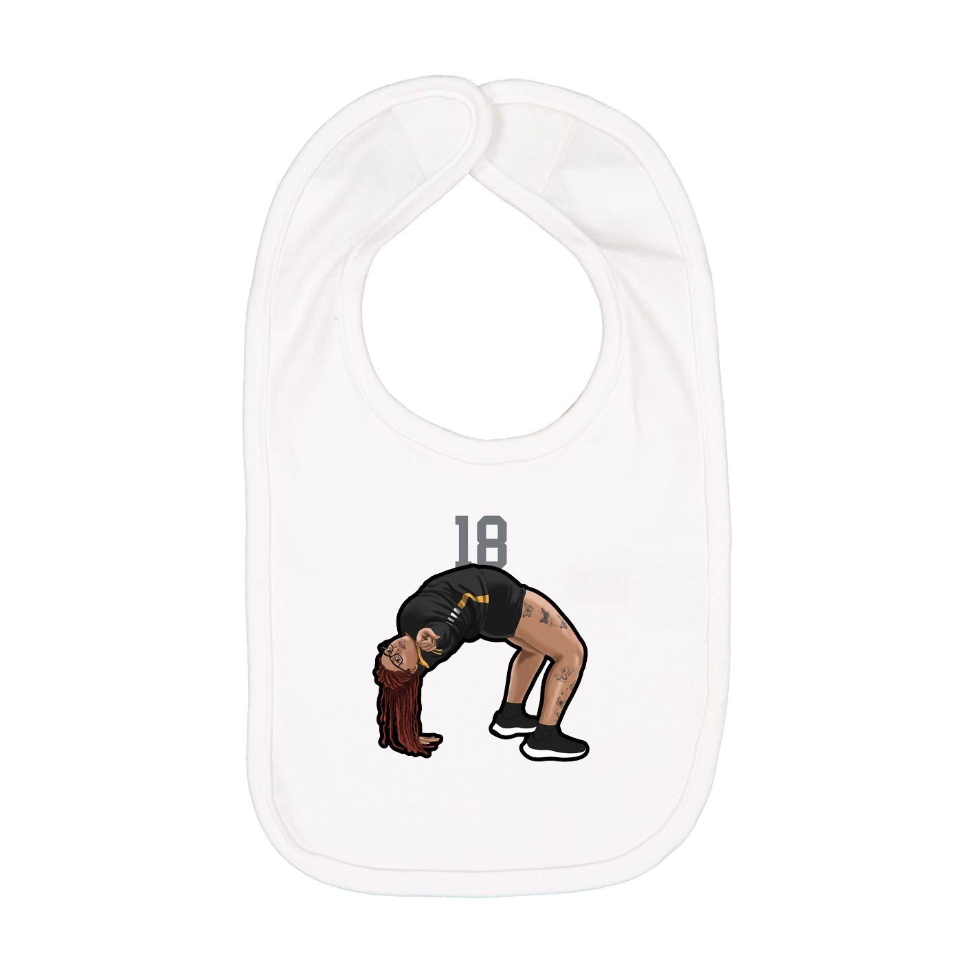 Infant Bib — Number Top in White