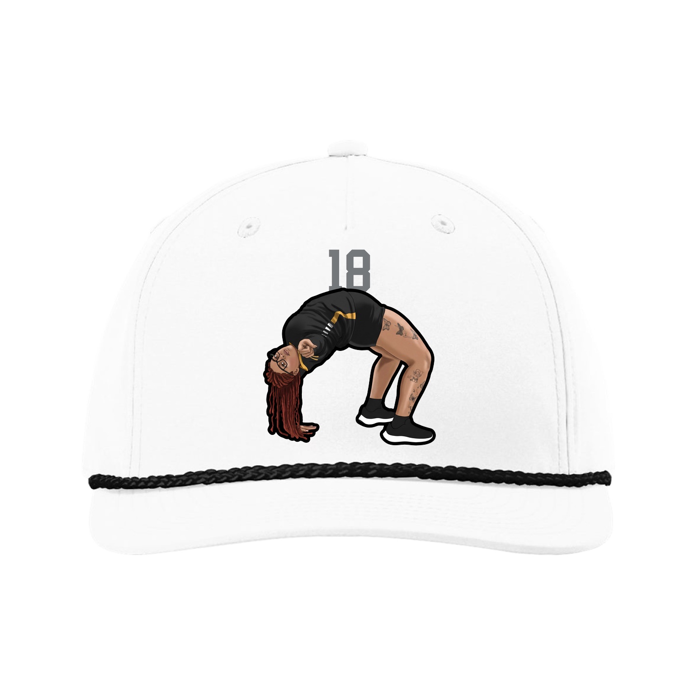 Five-Panel Classic Rope Cap — Number Top in White