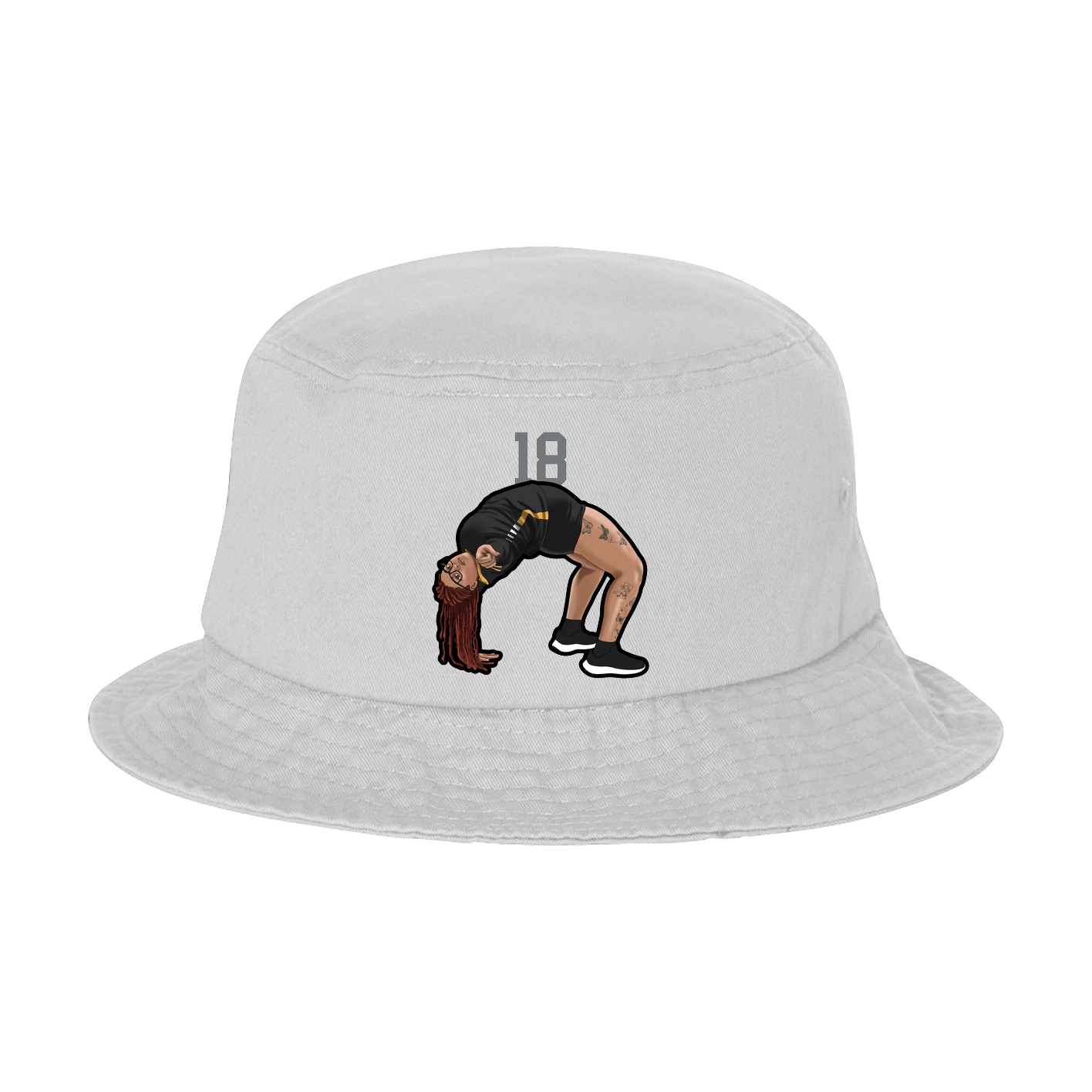 Bucket Cap — Number Top in White