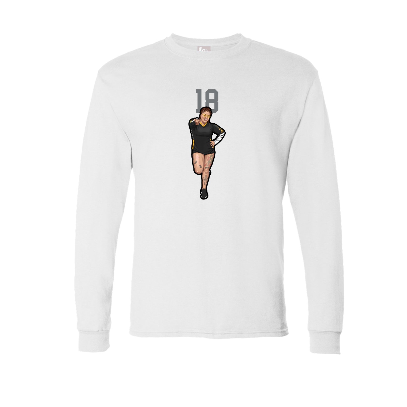 Long Sleeve Tee — Number Top in White