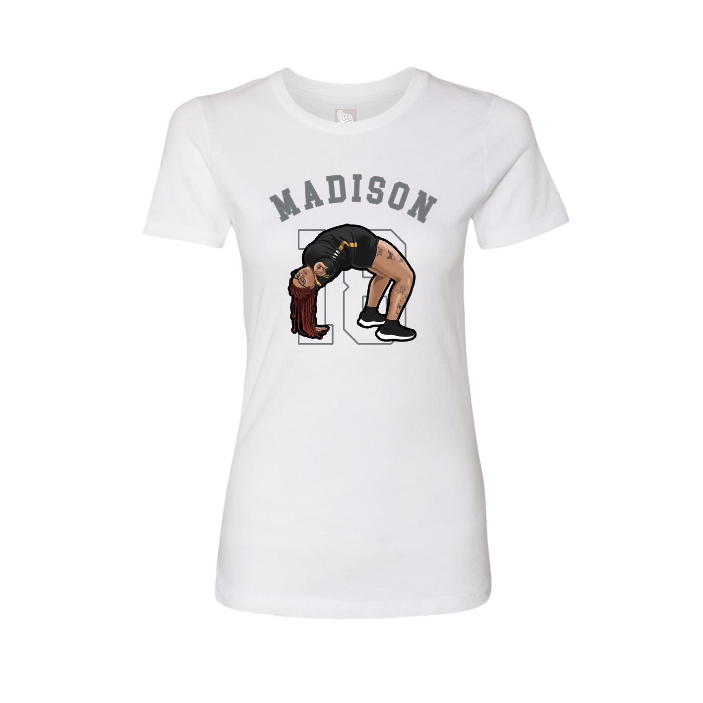 Fitted Women's Tee — Shirsey Arch in White