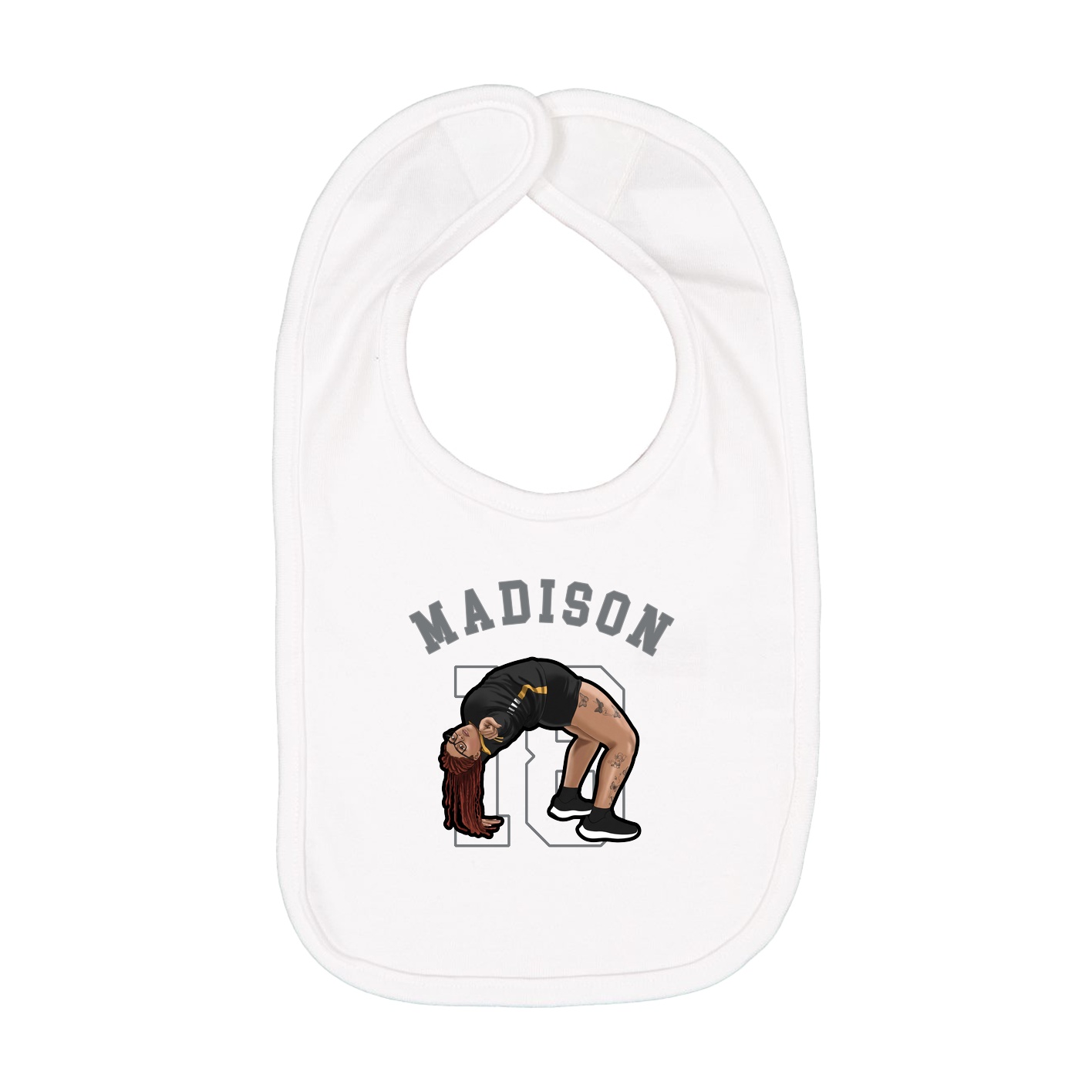 Infant Bib — Shirsey Arch in White