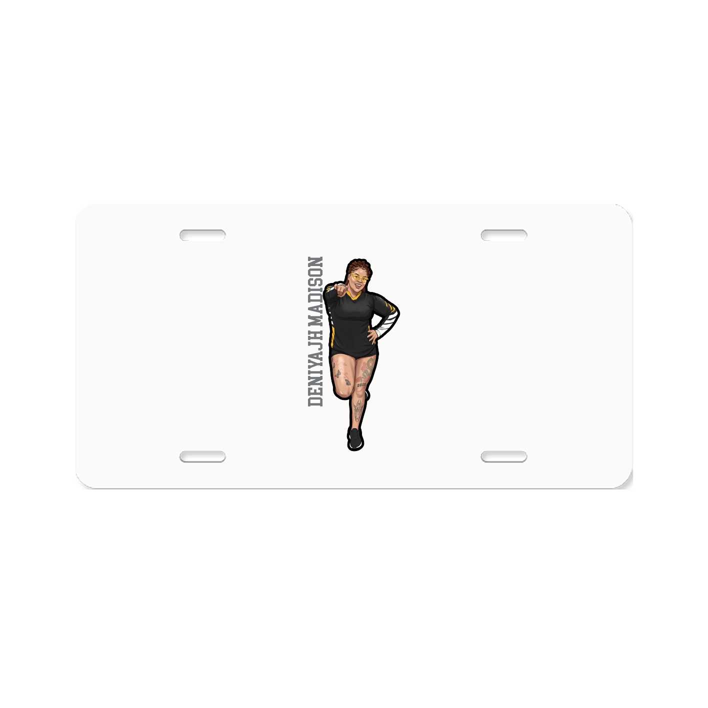 License Plate — Name Vertical in Classic