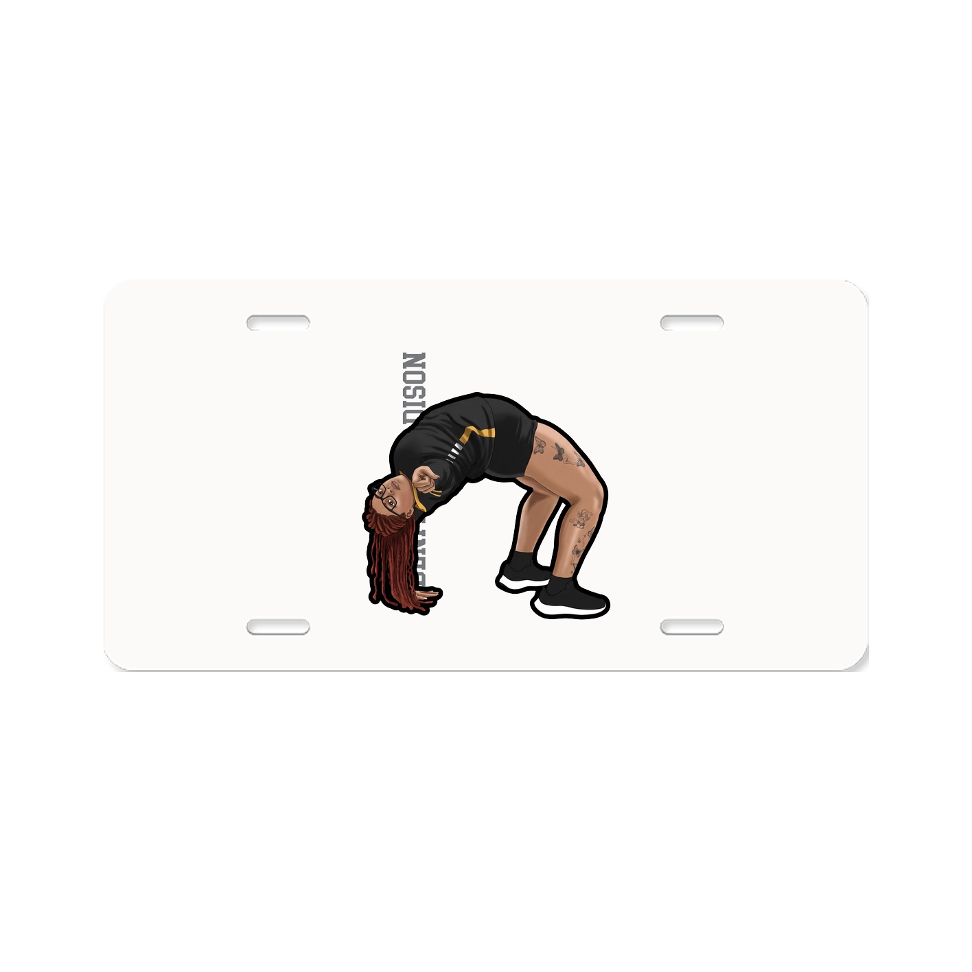 License Plate — Name Vertical in Classic