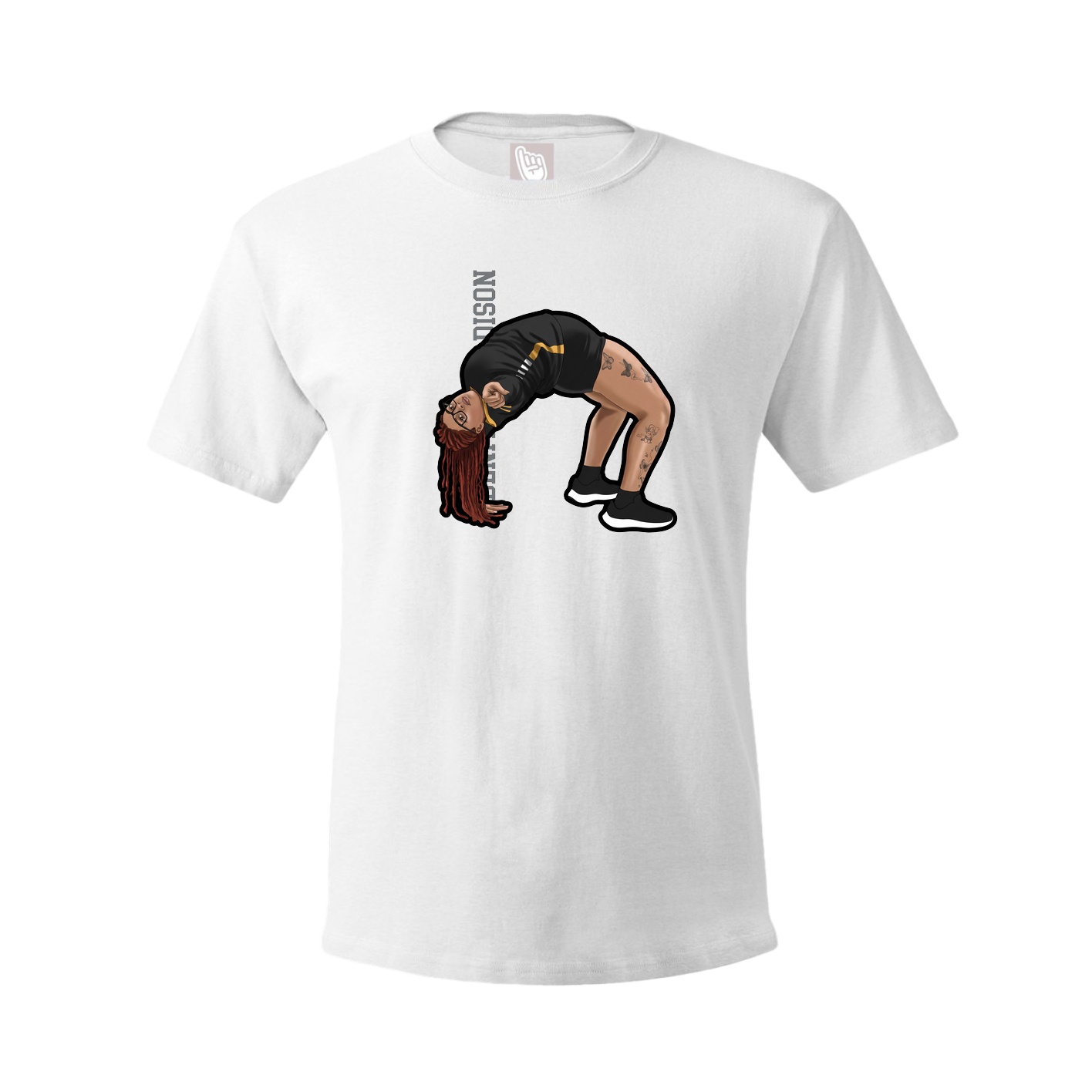 Tee — Name Vertical in White