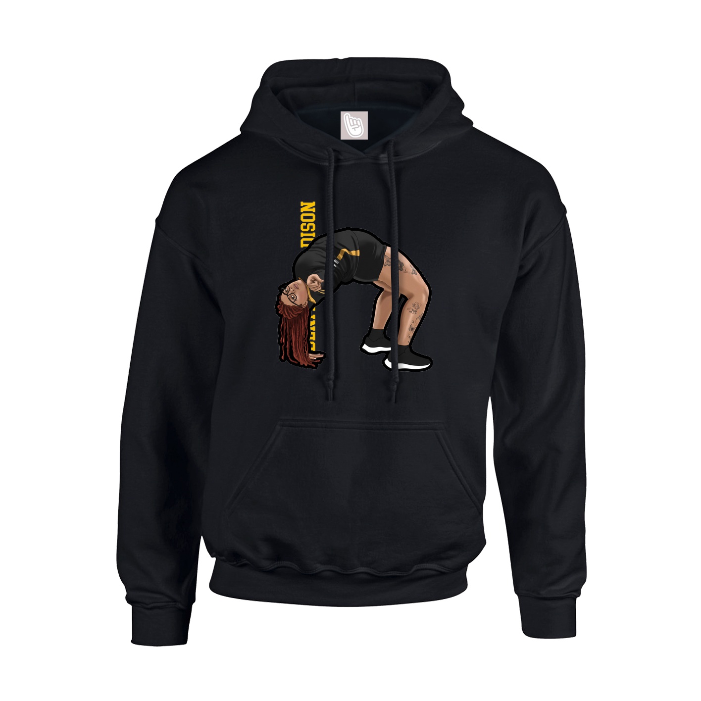 Hoodie — Name Vertical in Black