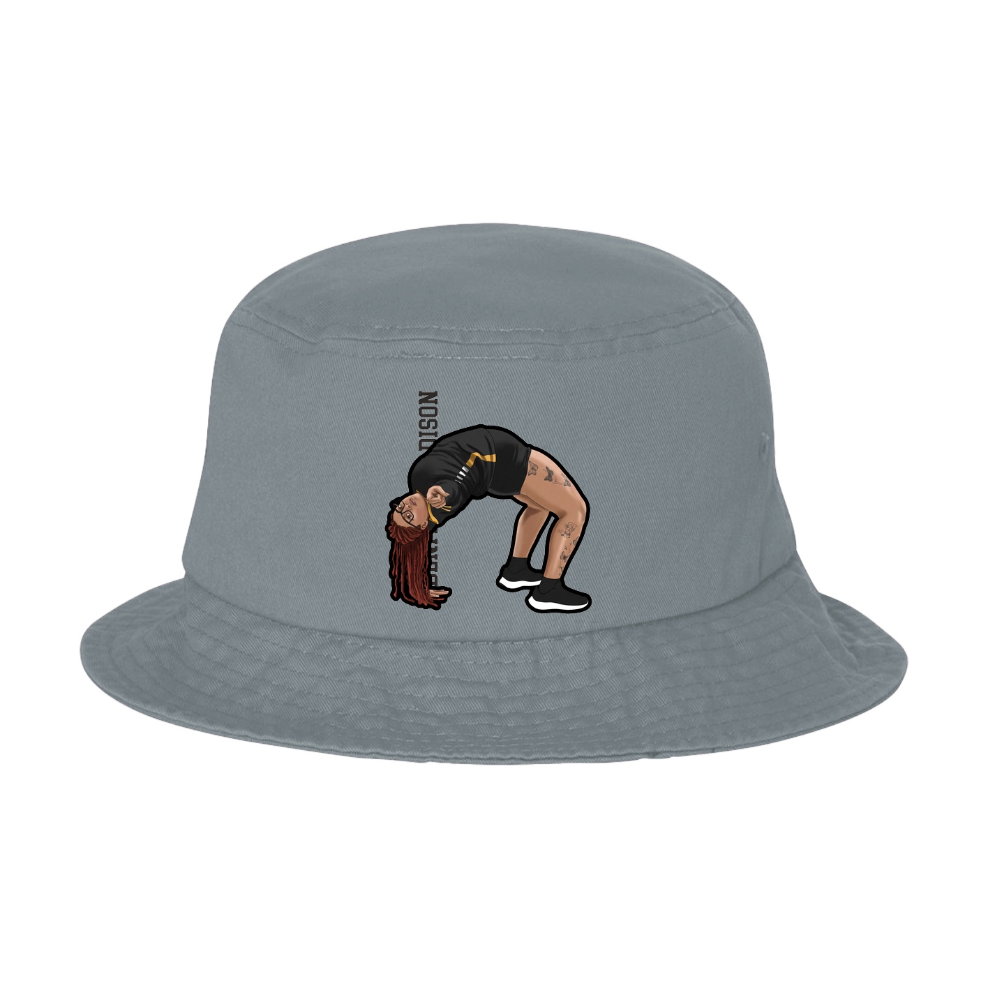 Bucket Cap — Name Vertical in Grey